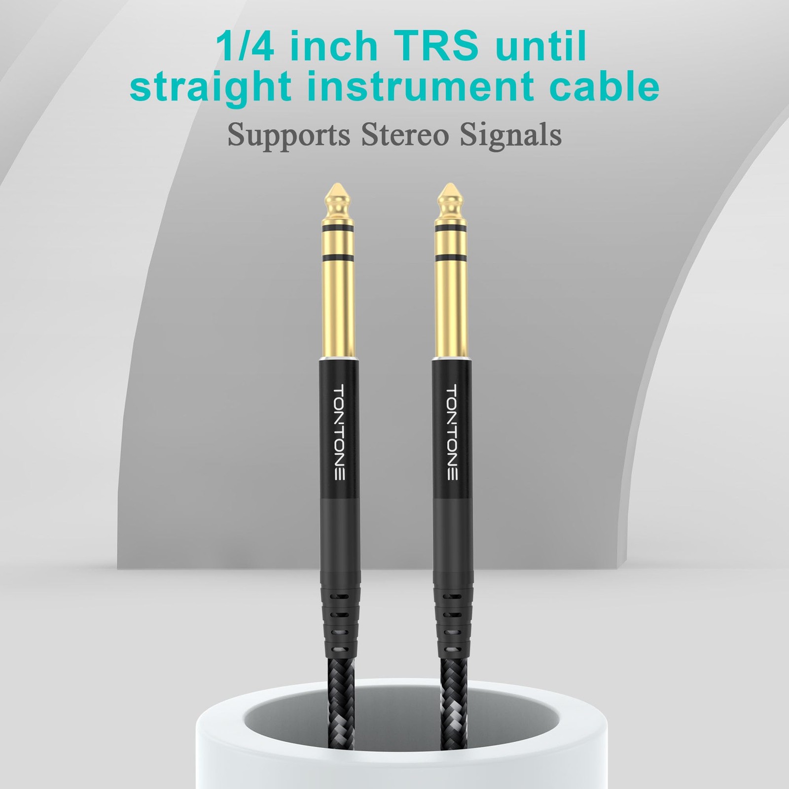 1/4 Inch TRS Cable 2-Pack 10FT, Quarter Inch 6.35mm Balanced Stereo Audio Cab...