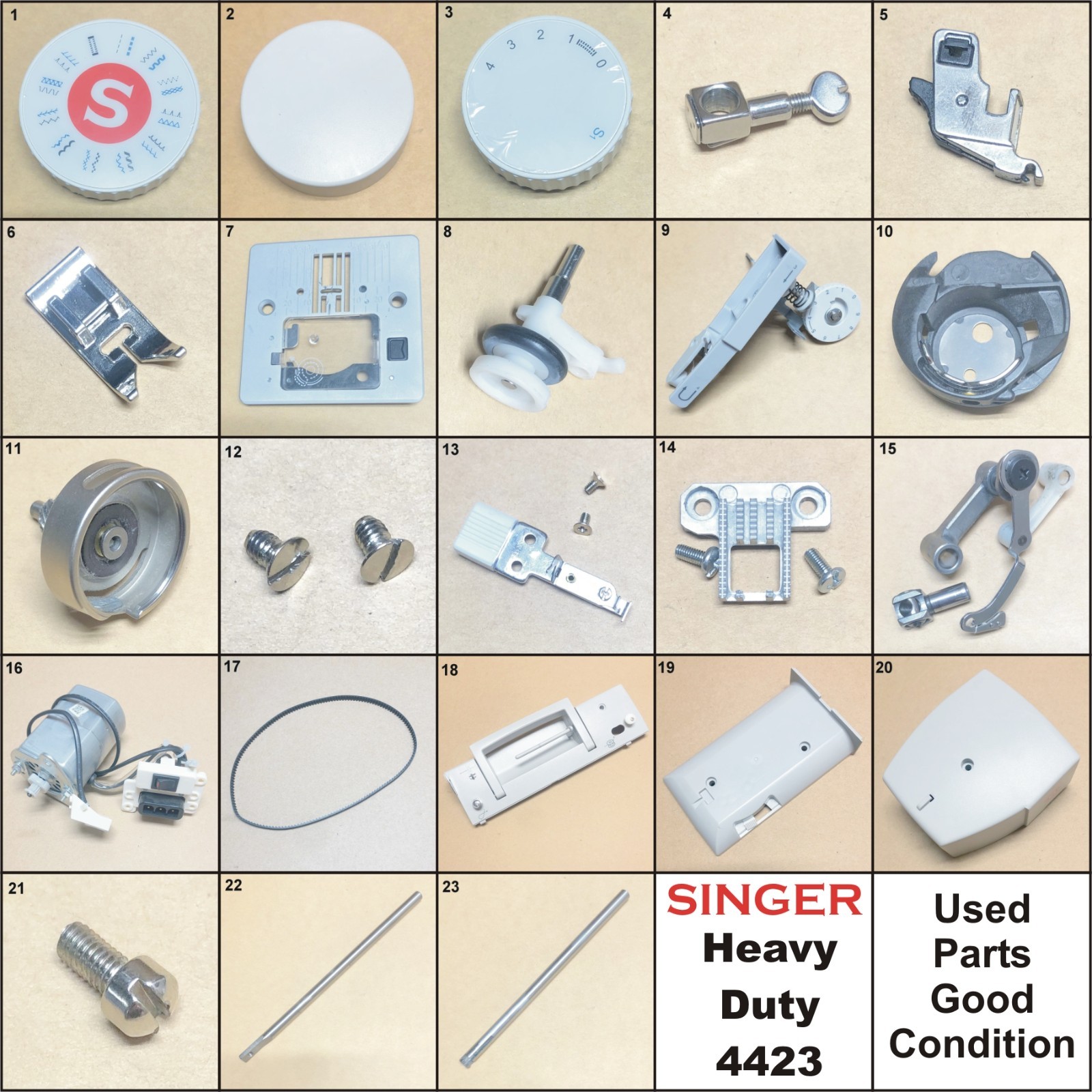 SINGER HEAVY DUTY USED PARTS GOOD CONDITION FITS 4411, 4423, 5511, 5523 & More
