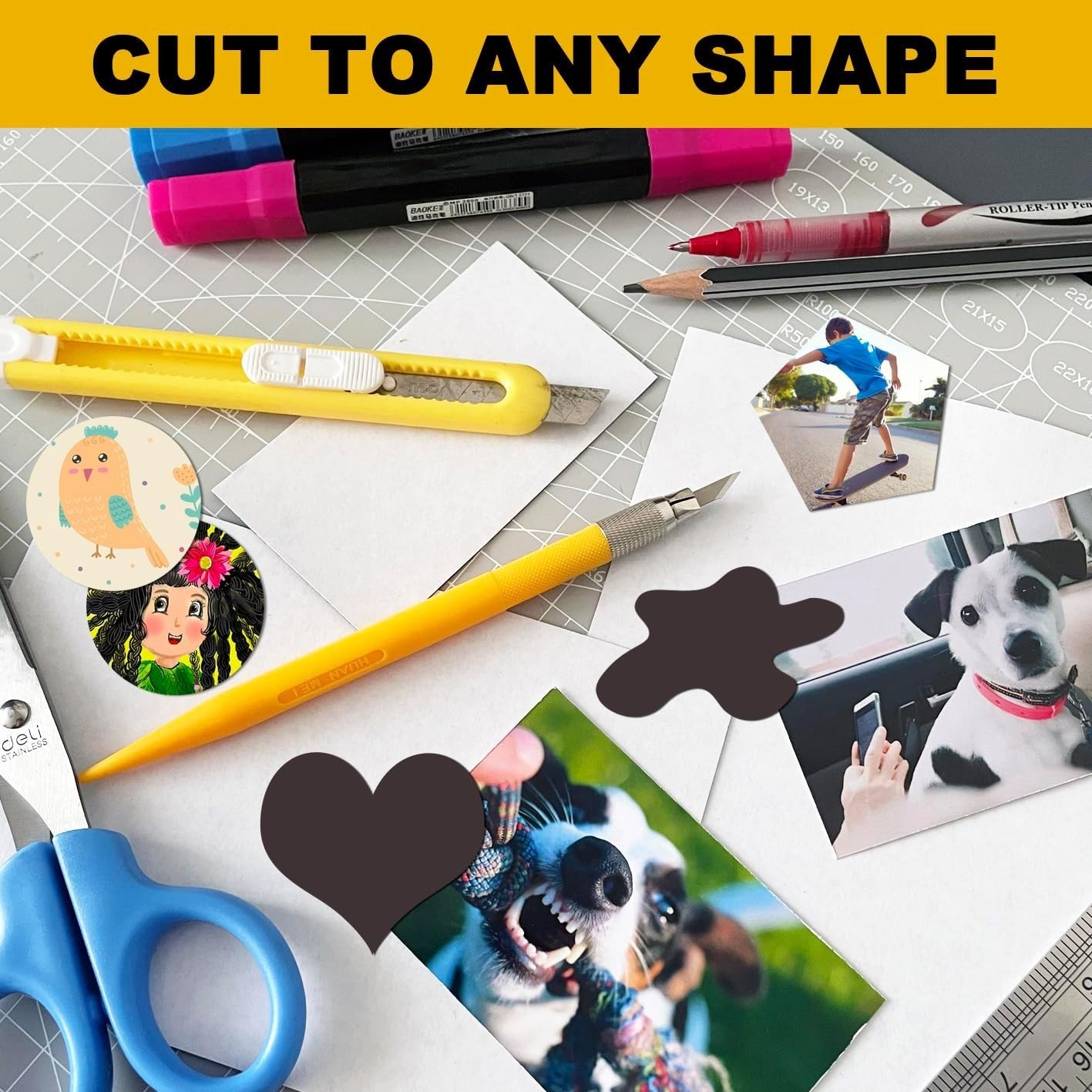 Business Card Magnets, 2x3.5 inch,50 Pack, Peel and Stick Self Adhesive Magnetic