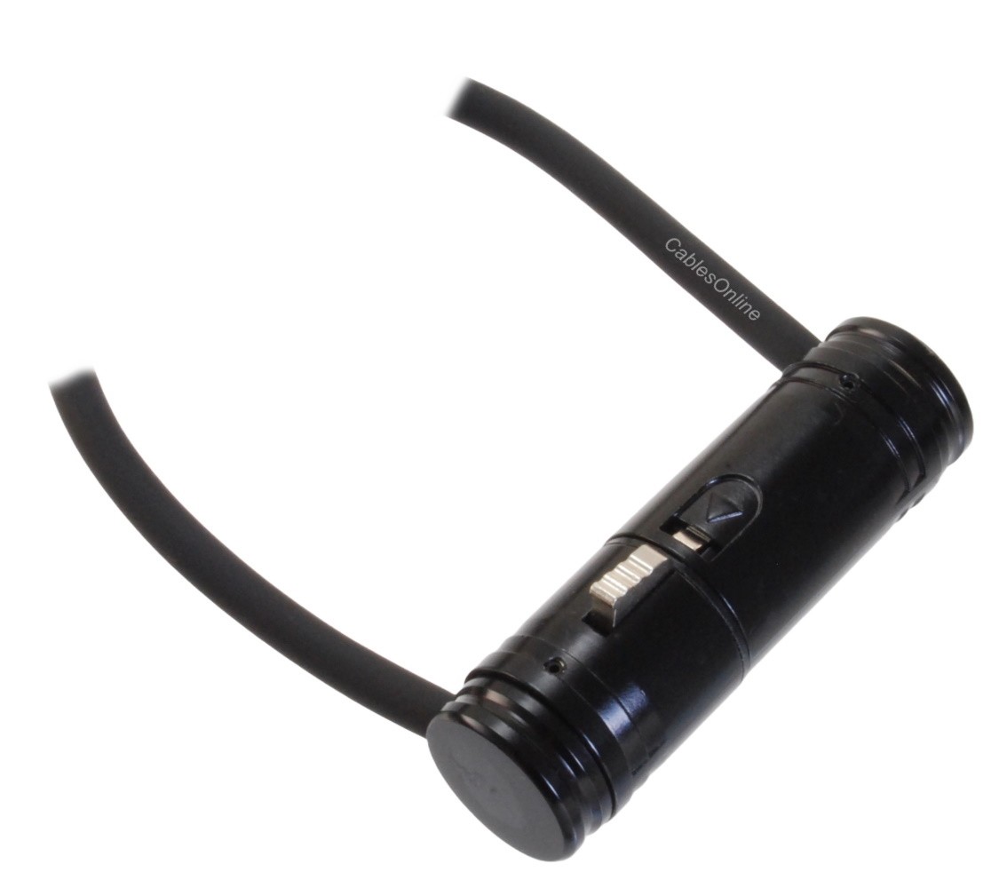 Low-Profile Right-Angle 3-Pin XLR Male to Female Adjustable-Angle Cable