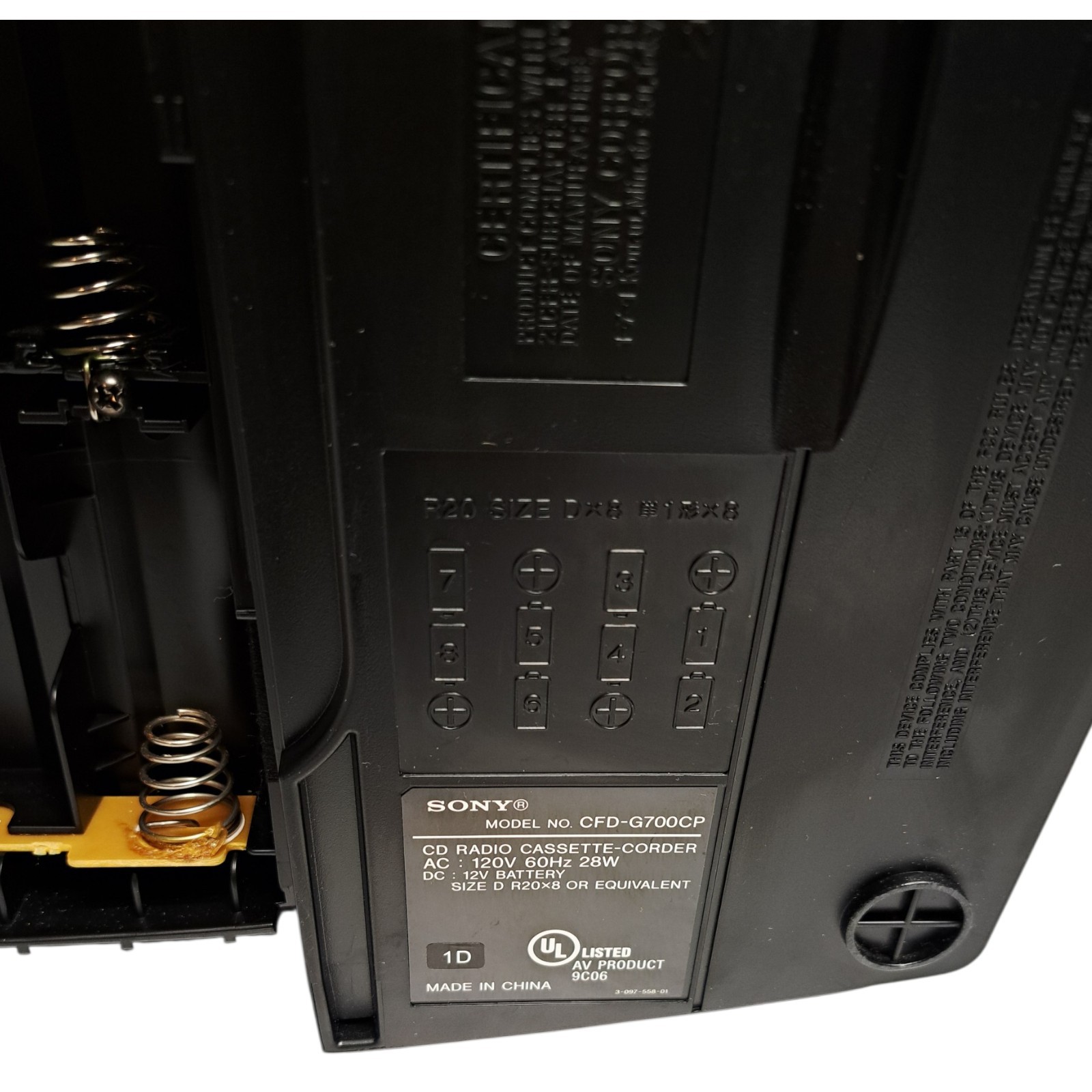 Sony Xplod CFD-G700CP CD/Radio/Cassette Boombox Works Read Parts