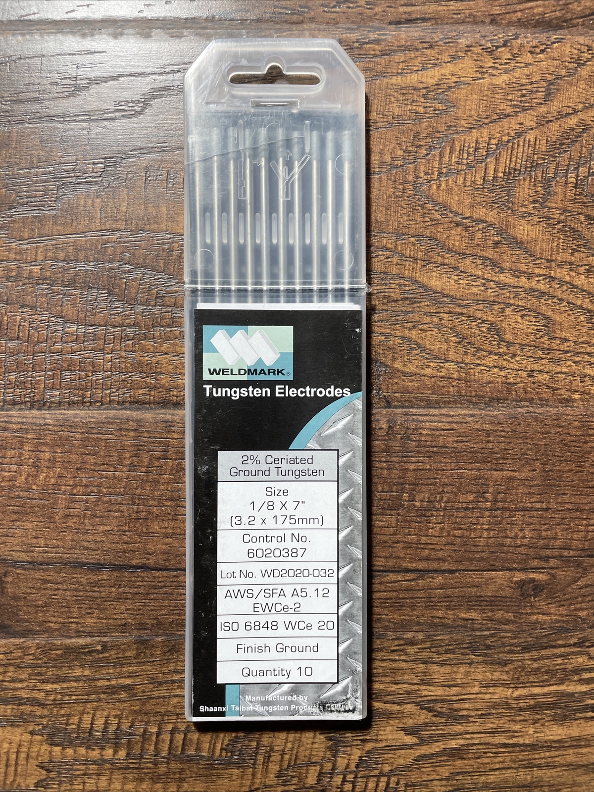 WeldMark 1/8" X 7" 2% Ceriated Tungsten Electrode Ground (10 Per Pack) WM47718