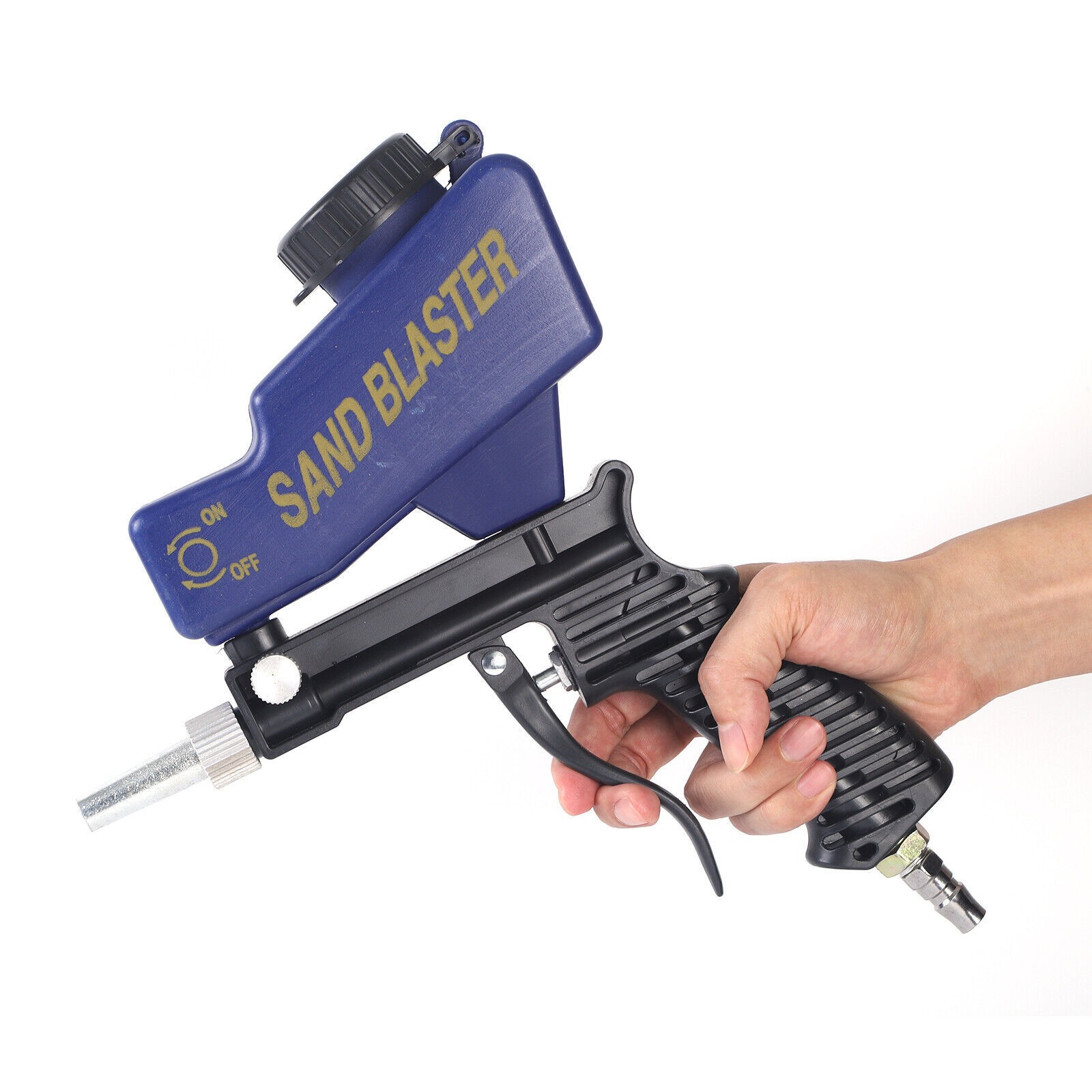 Hand Held Portable Media Spot Sand Blaster Gun Air Gravity Feed Rust Remover Kit