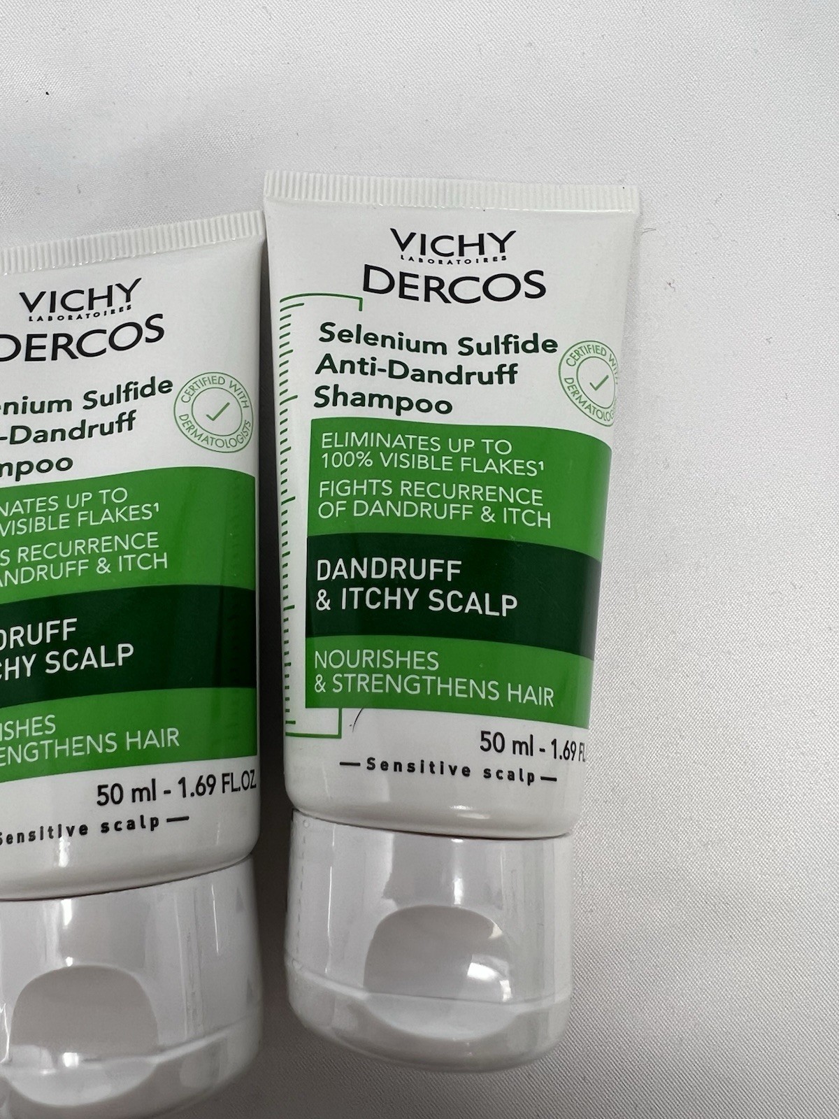 Lot Of 4 Vichy Dercos Selenium Anti-Dandruff Shampoo Itchy Scalp Travel Size