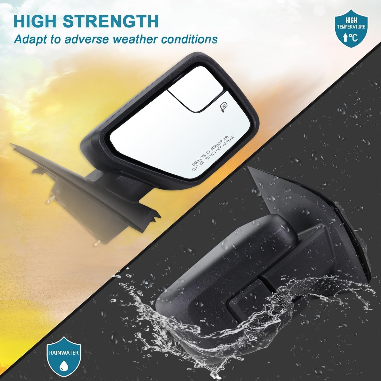 Right Passenger Side Door Mirror Compatible with 2021 2022 2023 2024 2025 Ford F