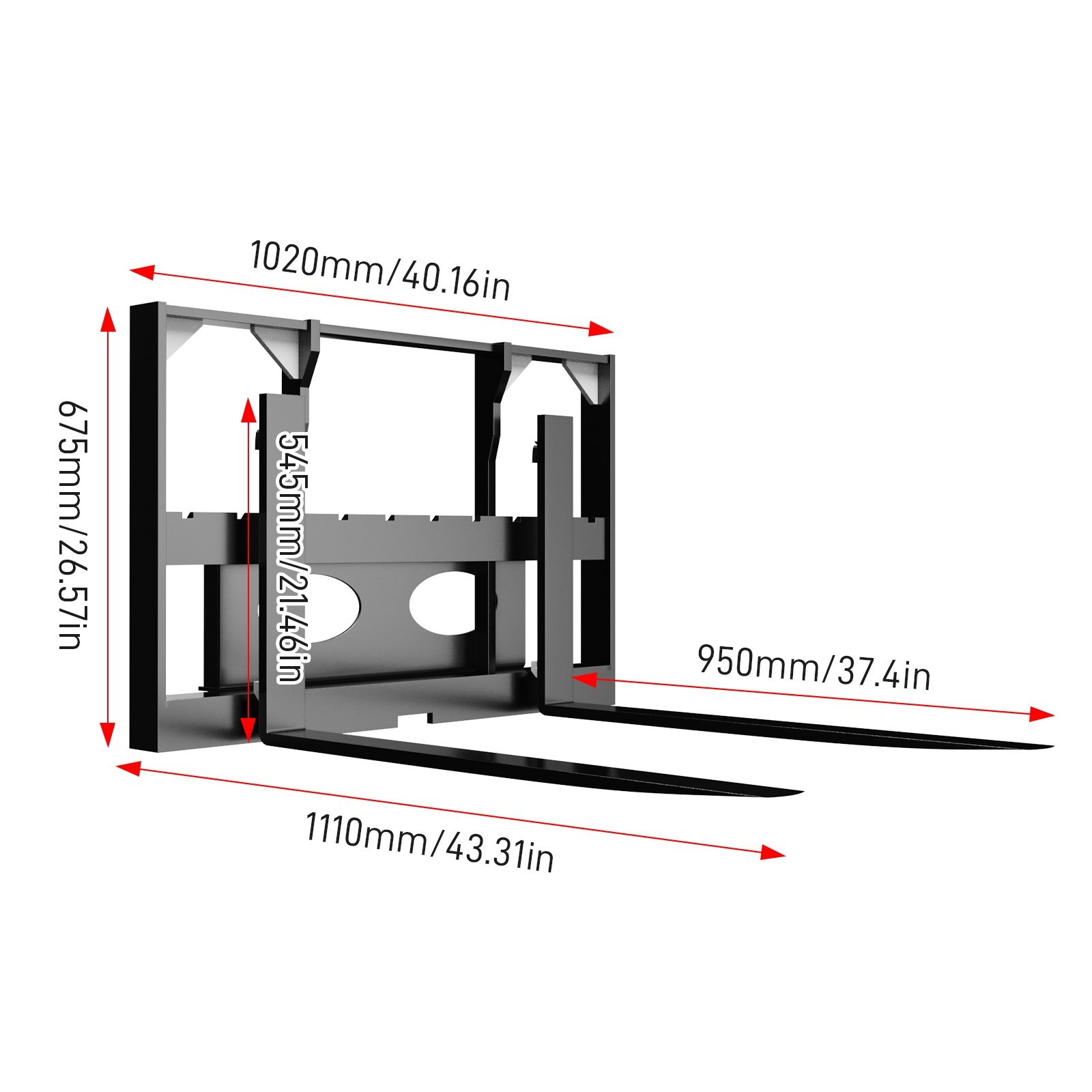 Mini Skid Steer Loader Attachment Pallet Forklift Fork FREE SHIPPING 2025 NEW