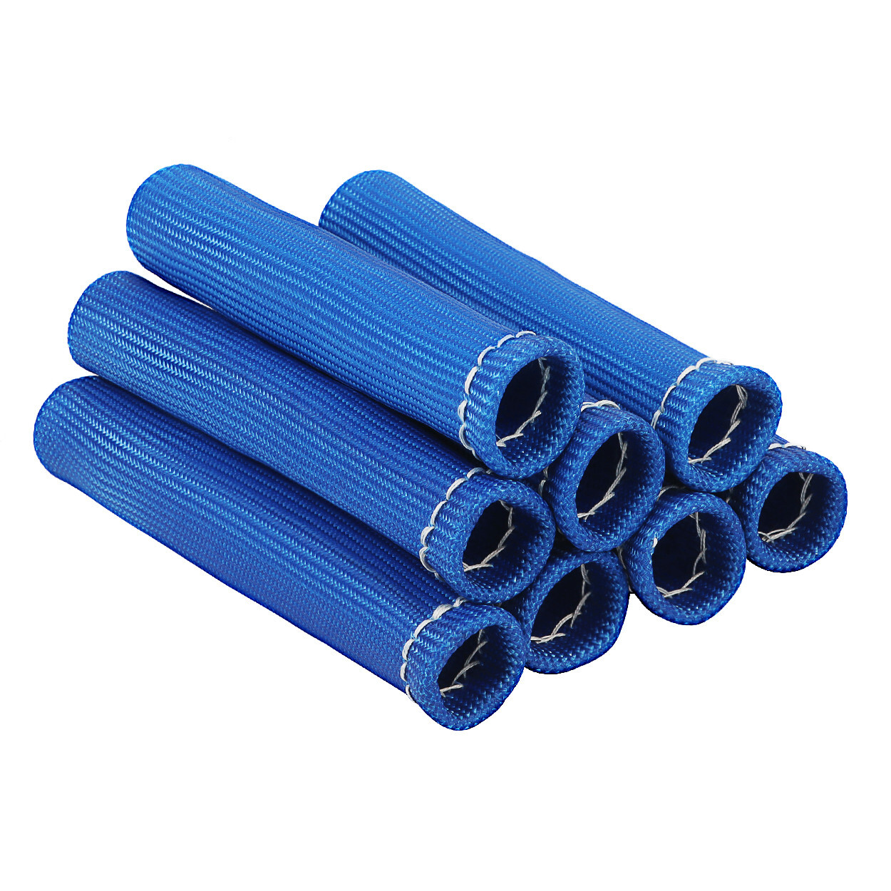 Spark Plug Wire Boots Heat Shield Protector Sleeve 2500 Degree 6 Inch Blue 8Pcs