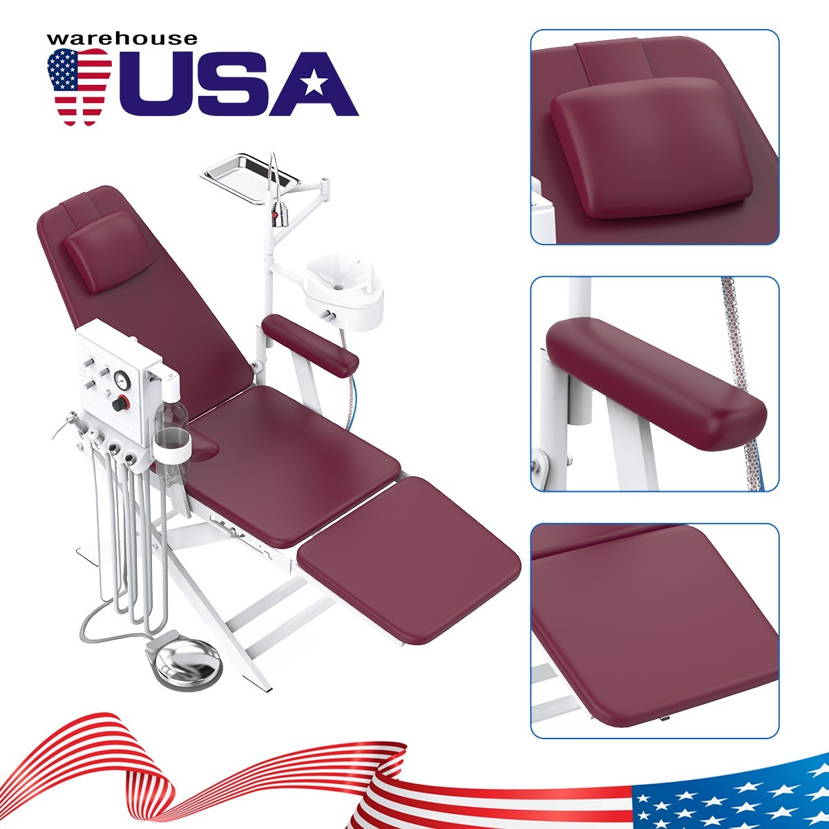 Portable Dental Delivery Unit with Air Compressor Suction / Chair+Turbine Unit