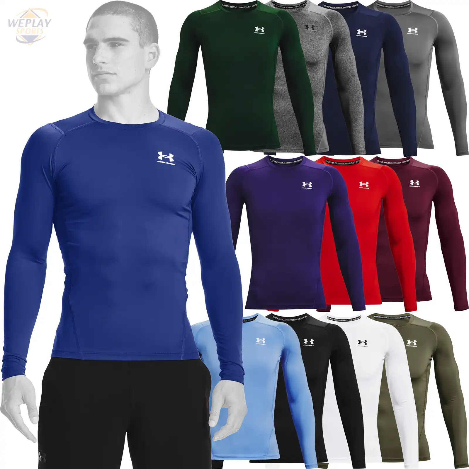 Under Armour HeatGear Long Sleeve Compression Fit Mens Shirt 1361524 FREE SHIP !