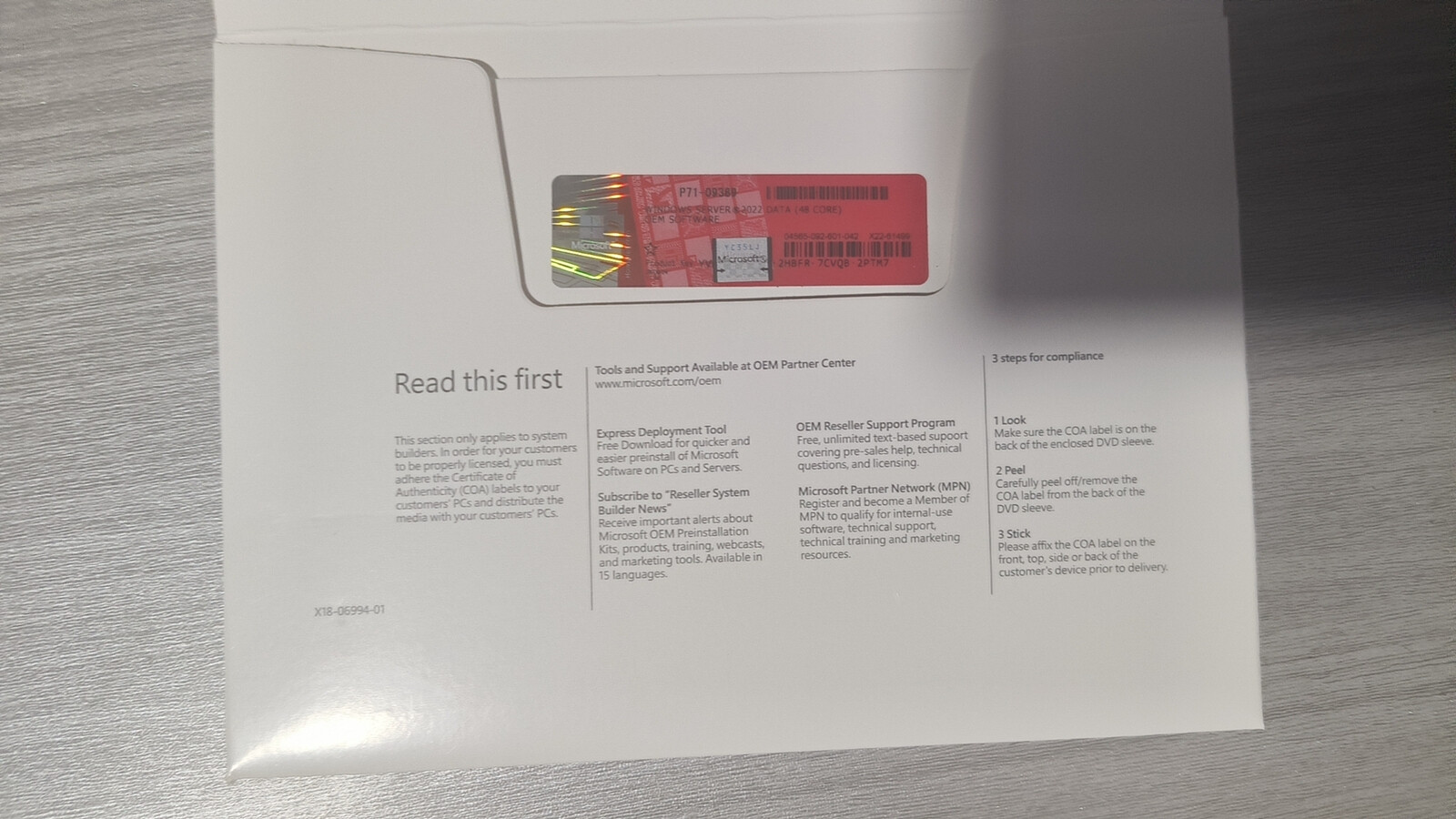 Microsoft Windows server 2022 datacenter 64Bit 48 Core License Key DVD & COA USA