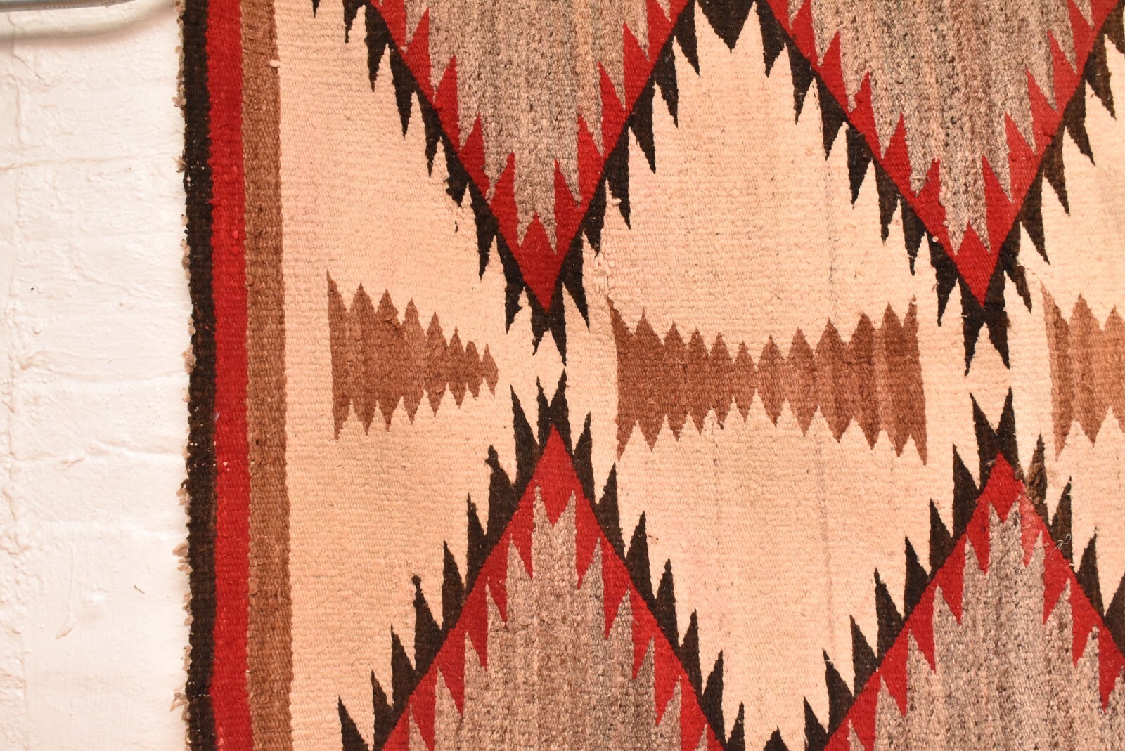 Antique Navajo Large Rug Native American Indian Weaving 62x31 Textile Vintage