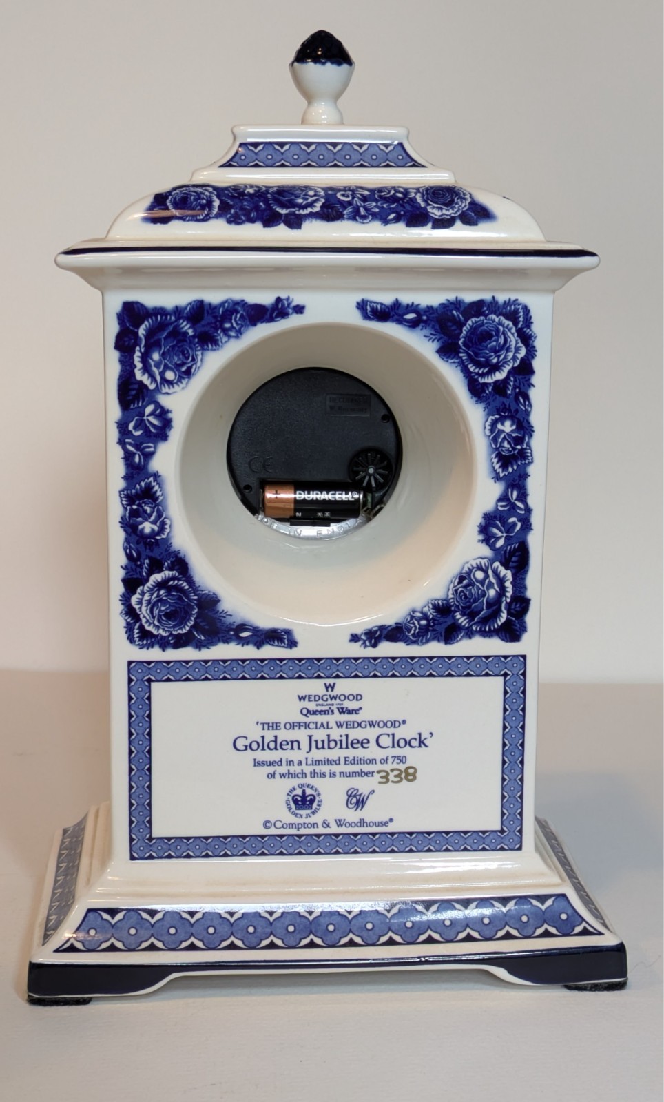 Wedgwood Queens ware Golden Jubilee Clock 338/750