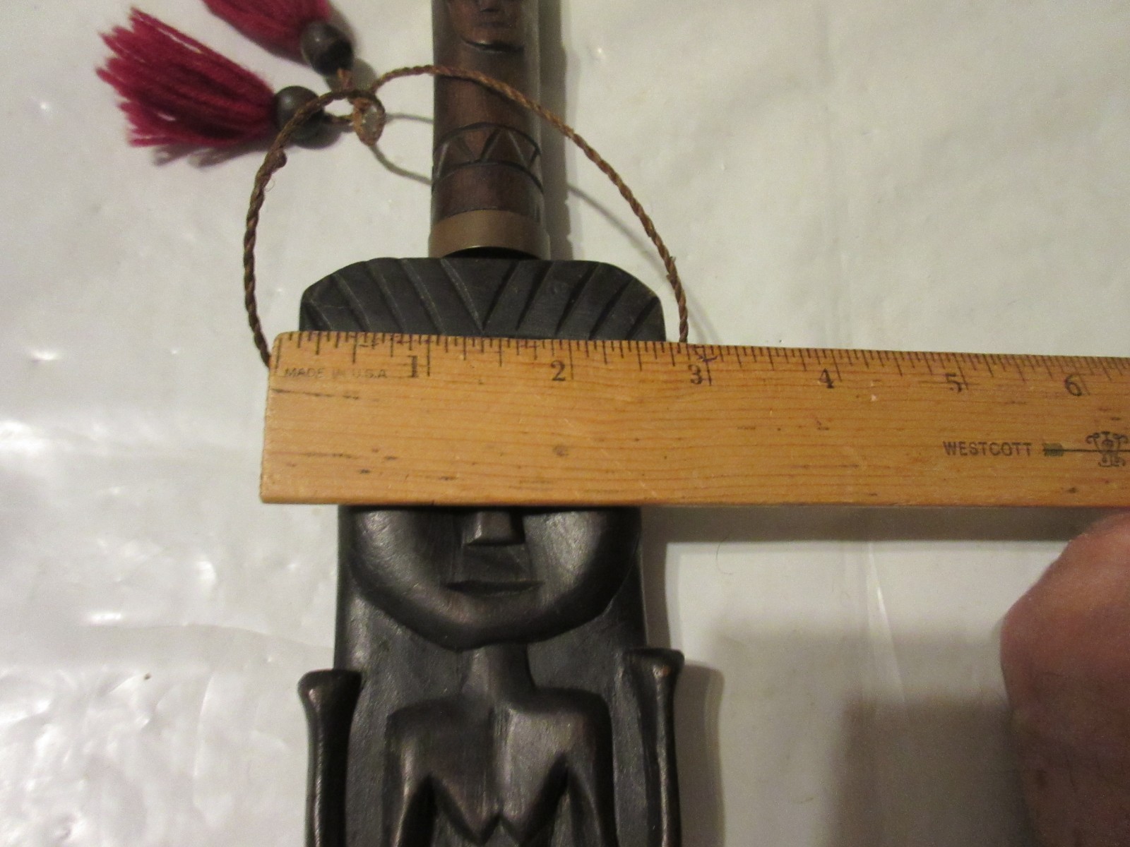 Vintage Tribal Knife in Carved Wooden Sheath