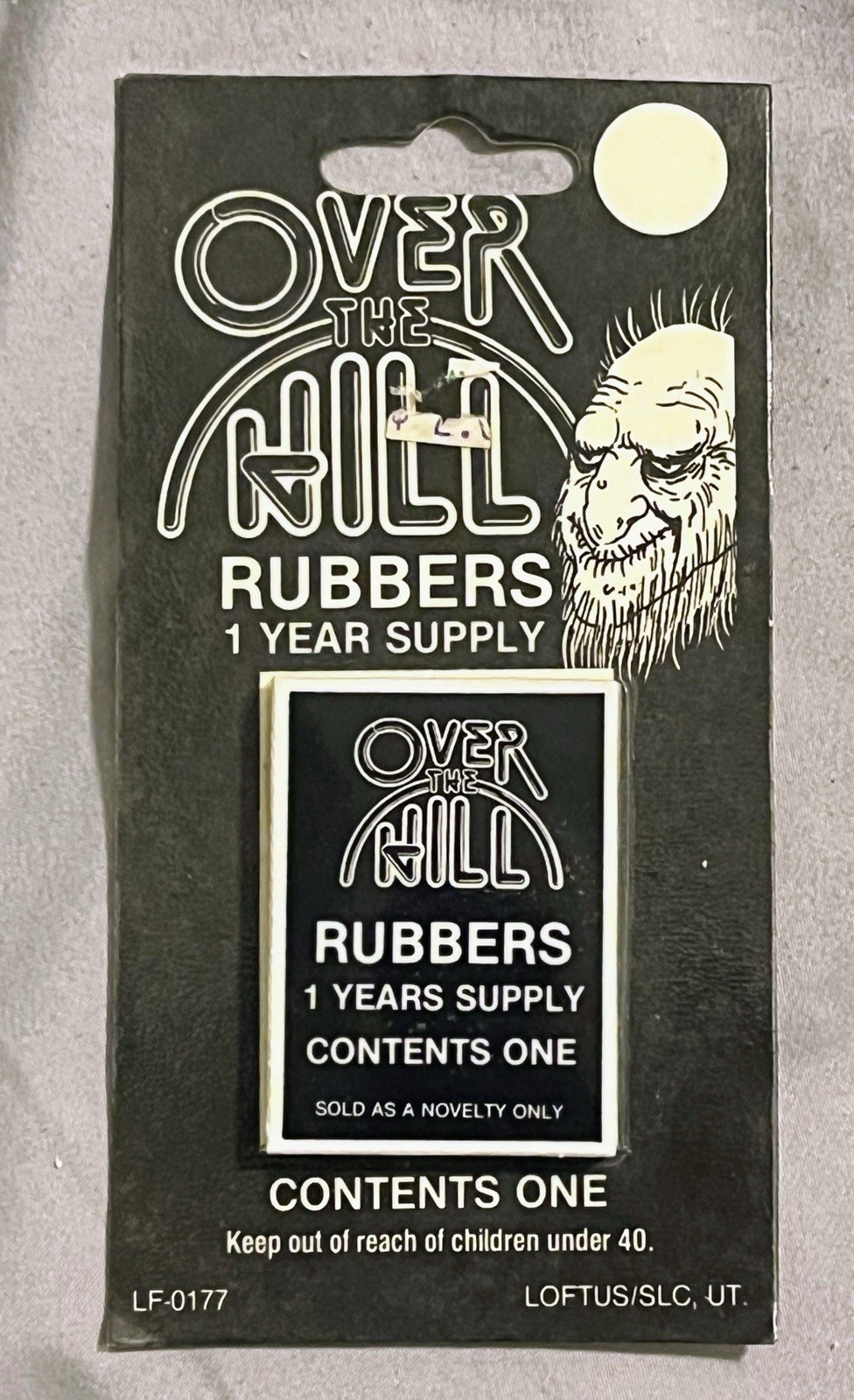 Vintage  “Over The Hill Rubbers" 1 Years Supply, Contents One. Over The Hill Gag