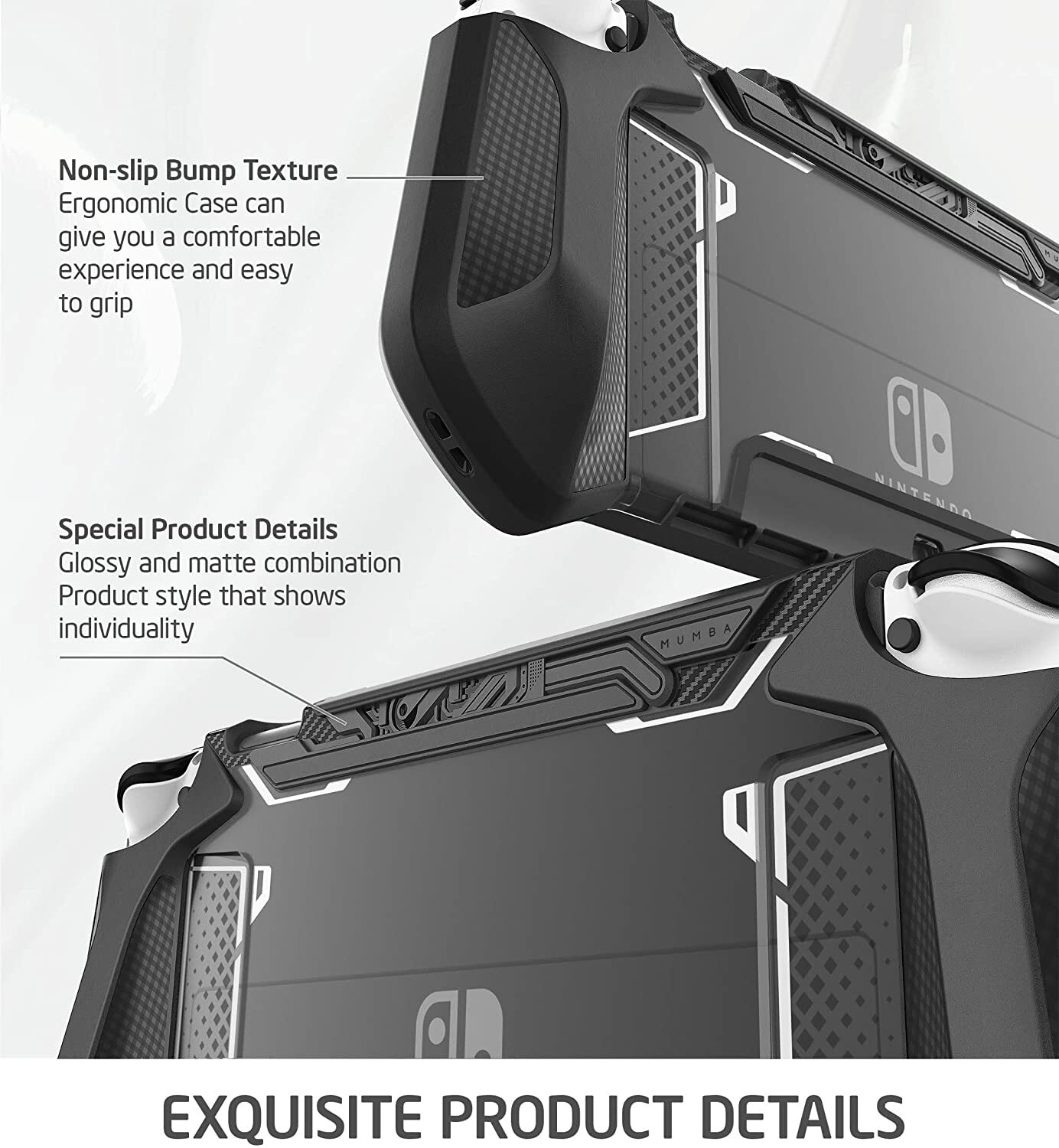 Mumba Dockable Case For Nintendo Switch OLED 2021 Console JoyCon Grip Case Cover