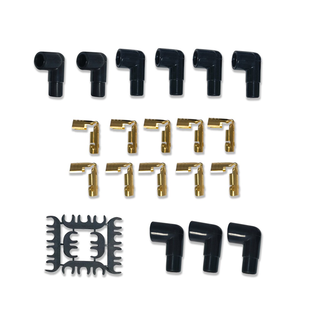 Universal 8.5mm Blue Spark Plug Wires Straight Boots Spiral Core V8