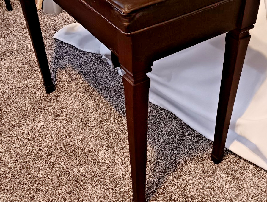 Vintage 1960s Mid Century Modern Piano Organ Bench with Padded flip top Storage