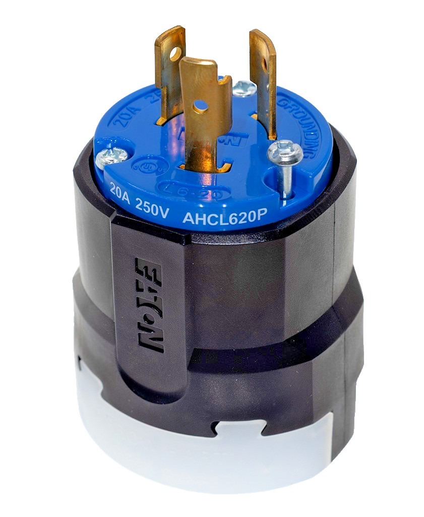 Eaton AHCL620P Industrial Locking Plug L6-20P 20A 250V Ultra Grip 2-Pole 3-Wire