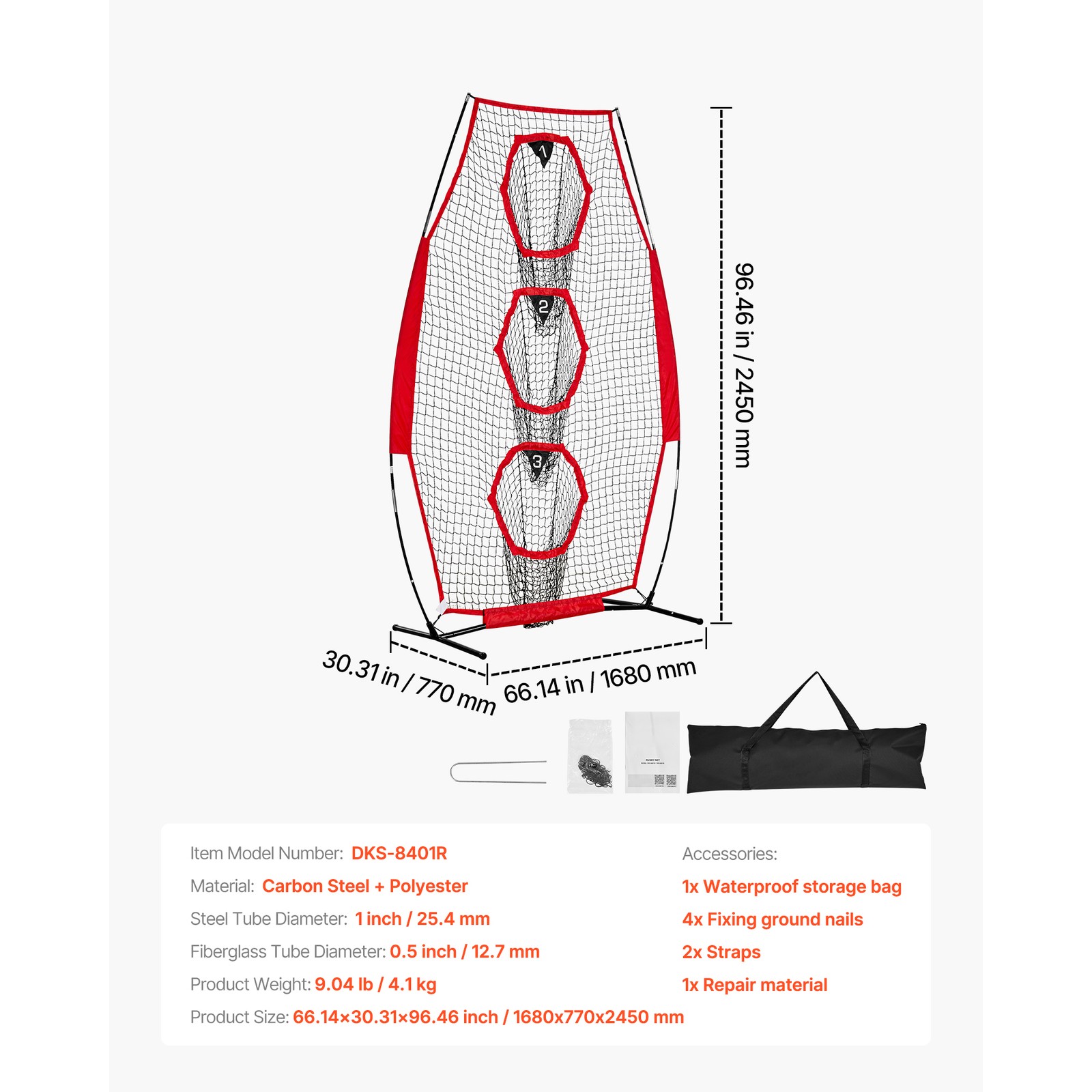Uimoso 8x4 ft Football Throwing Net Portable Practice Tool for QB Training