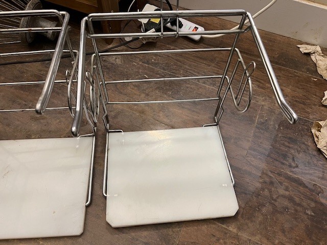 Set of 2 Chrome T-Shirt Shopping Bag Rack Stand Store Holder Grocery Bagging