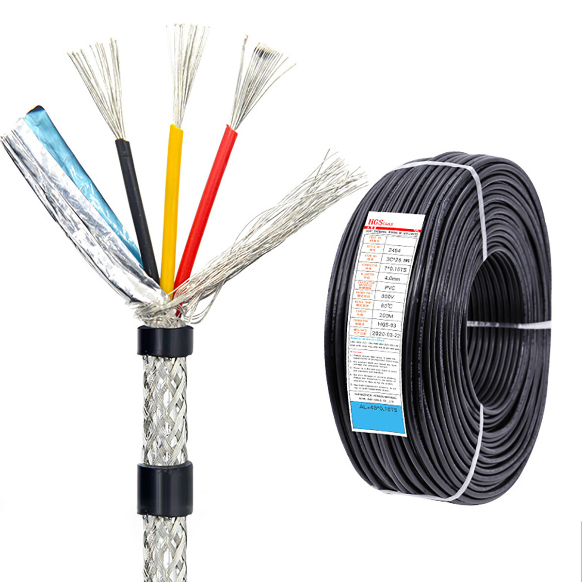 UL2464 Multi-Core Shielded Wire Cable Tinned Copper 22AWG 24AWG 26AWG