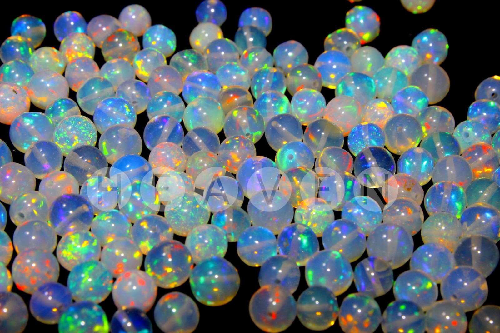 Natural Ethiopian Opal Smooth Round Beads 4-5mm – Drilled Gemstone Bead Strand