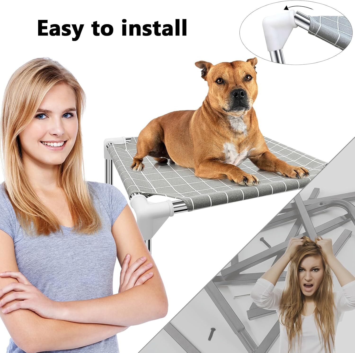 Elevated Pet Bed Dog Cot- Pet Bed for Small Dogs | Raised Dog Bed for Indoor and