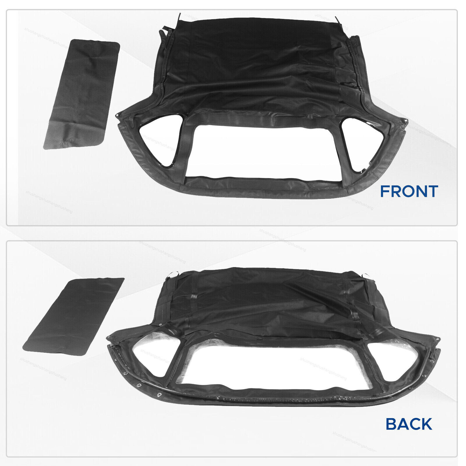 Fits 1971-1979 1980 MG MGB w/ 3Pcs Plastic Windows Soft Top Convertible Black