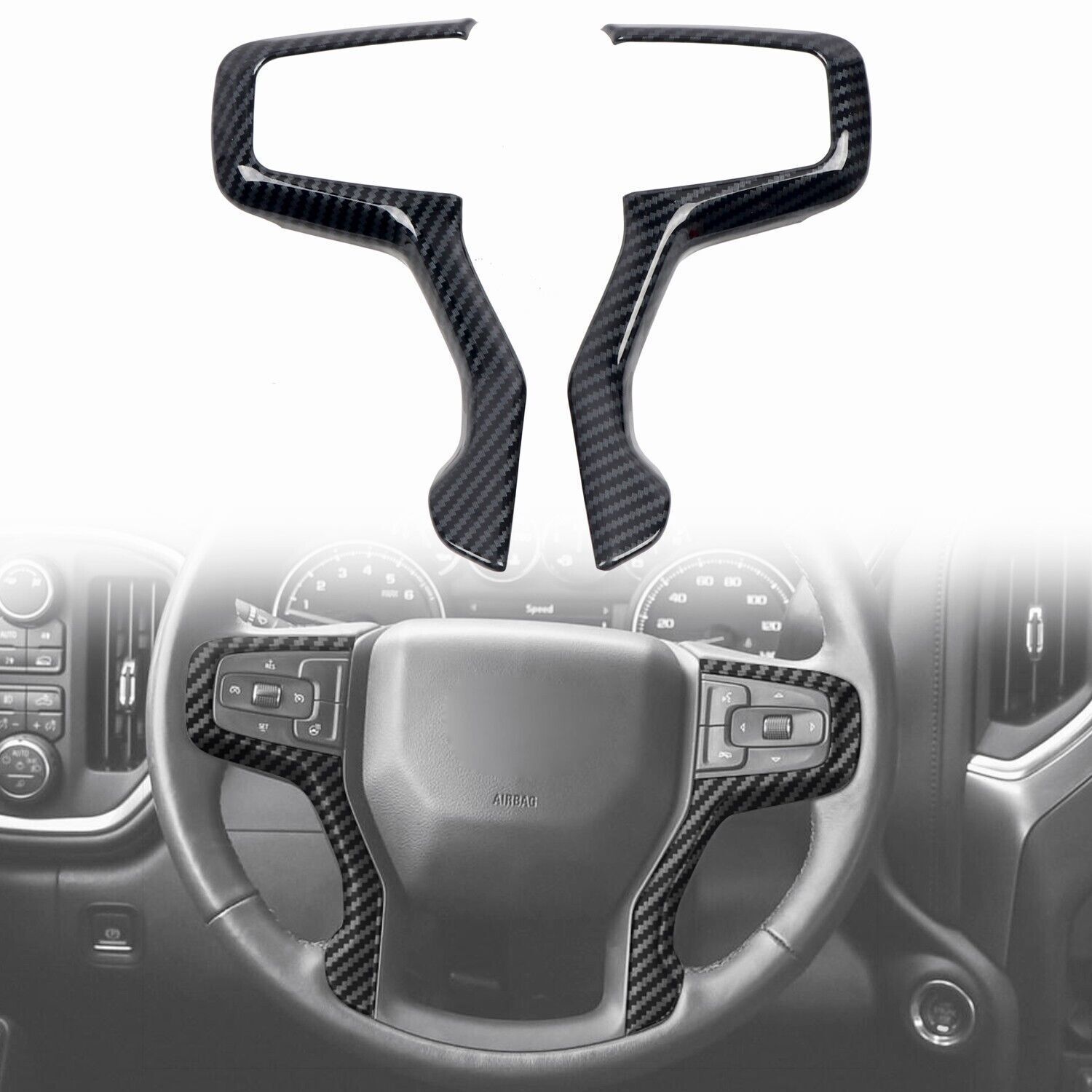 Carbon Fiber Car Interior Decor Trim Cover Kit For Chevy Suburban 20+ /Tahoe 21+