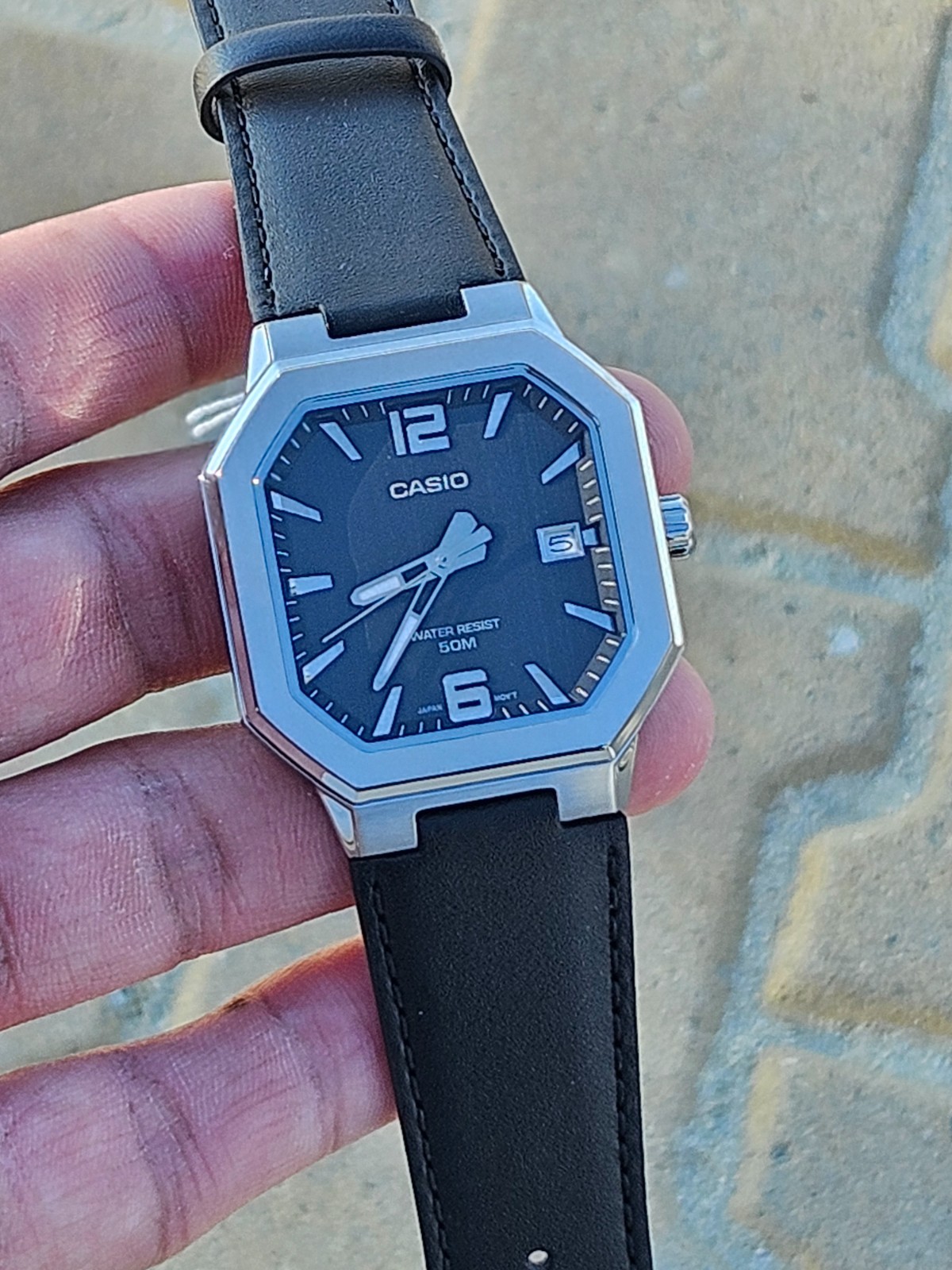 Casio MTP-B195L-1AVDF Analog Watch | Black Dial | Leather Strap | New