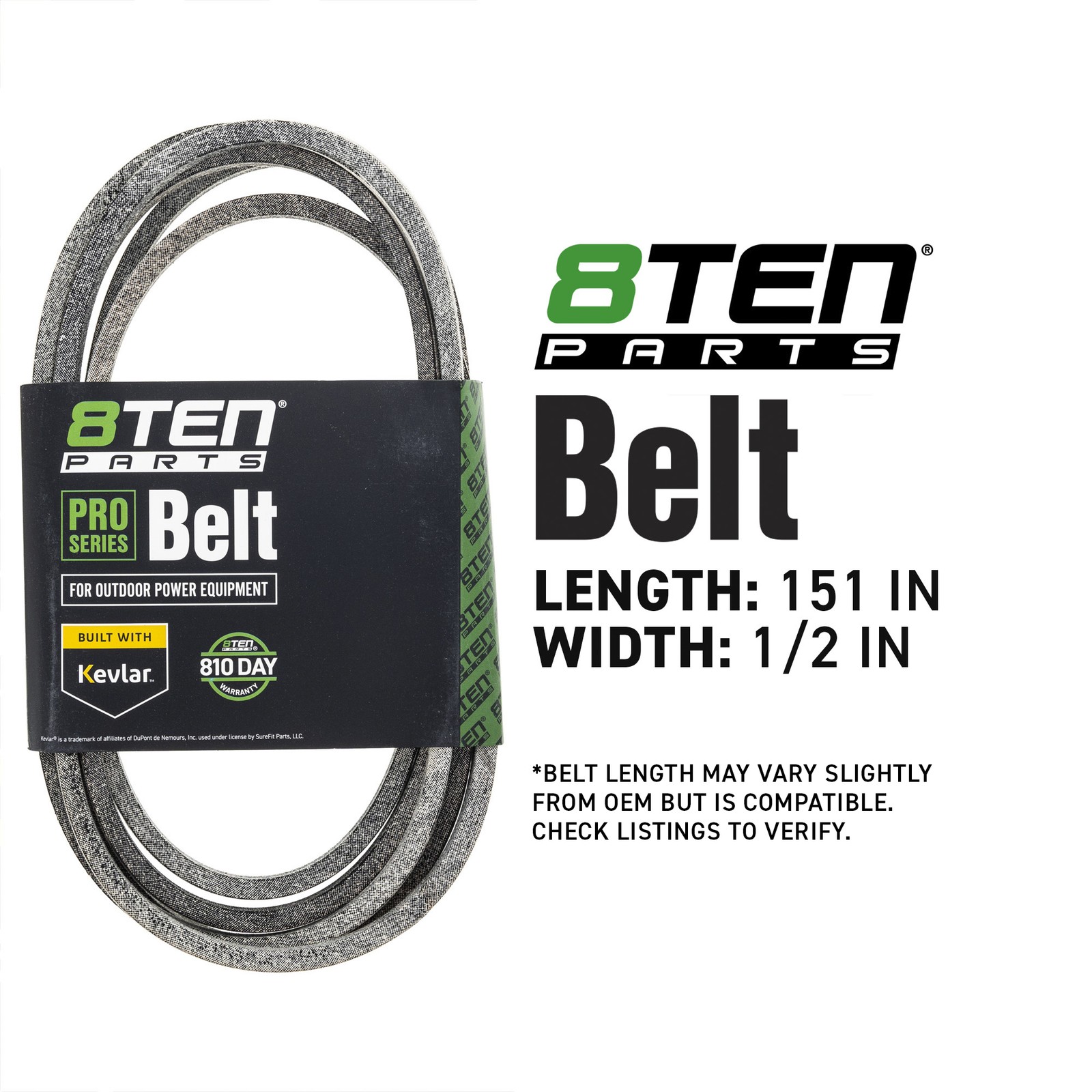 8TEN Belt with Kevlar for Ariens Gravely Ikon ZTX ZTXL 52 07200921 151 x 1/2