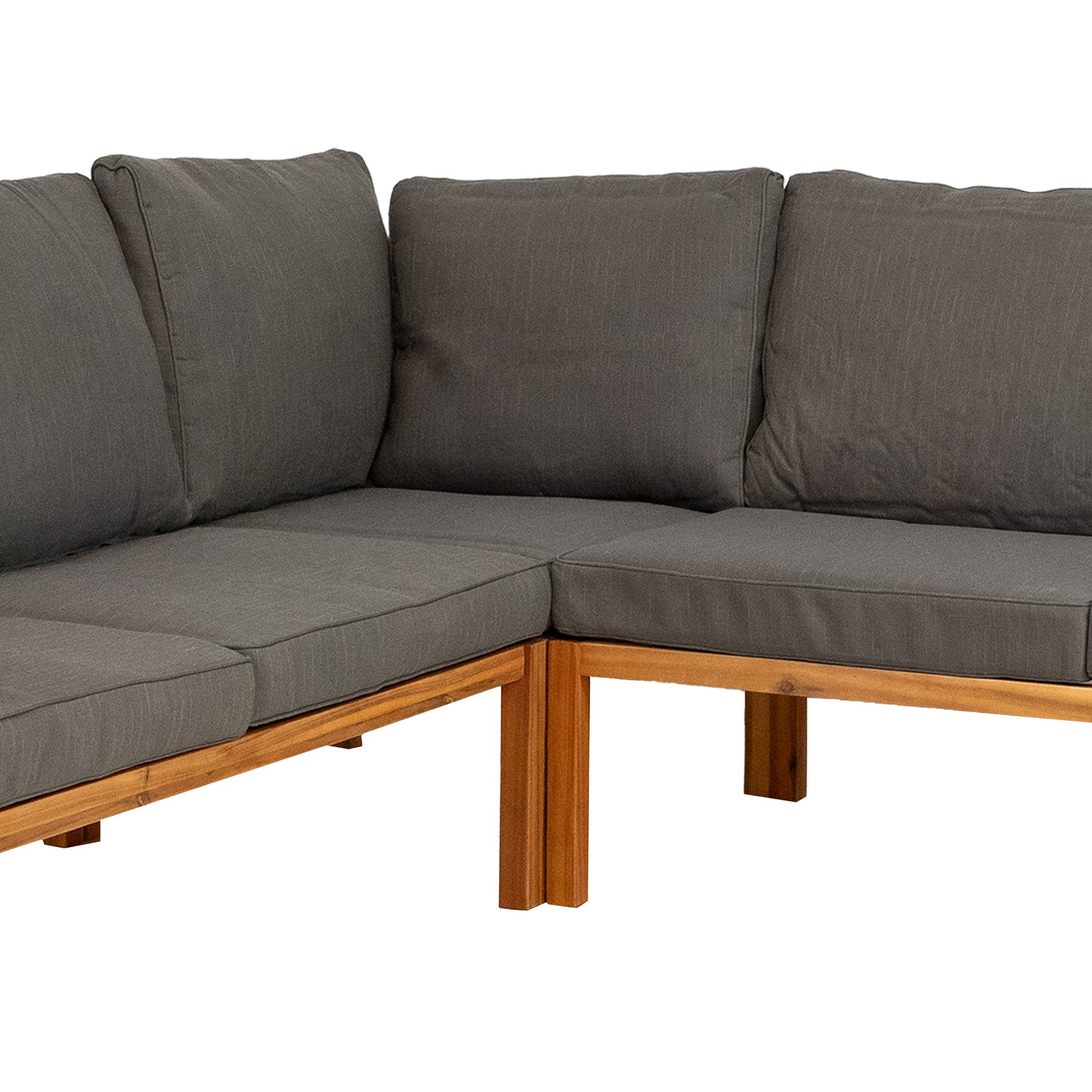 Edisto 4 Piece Acacia Outdoor Conversation Set - Gray by Sunnydaze