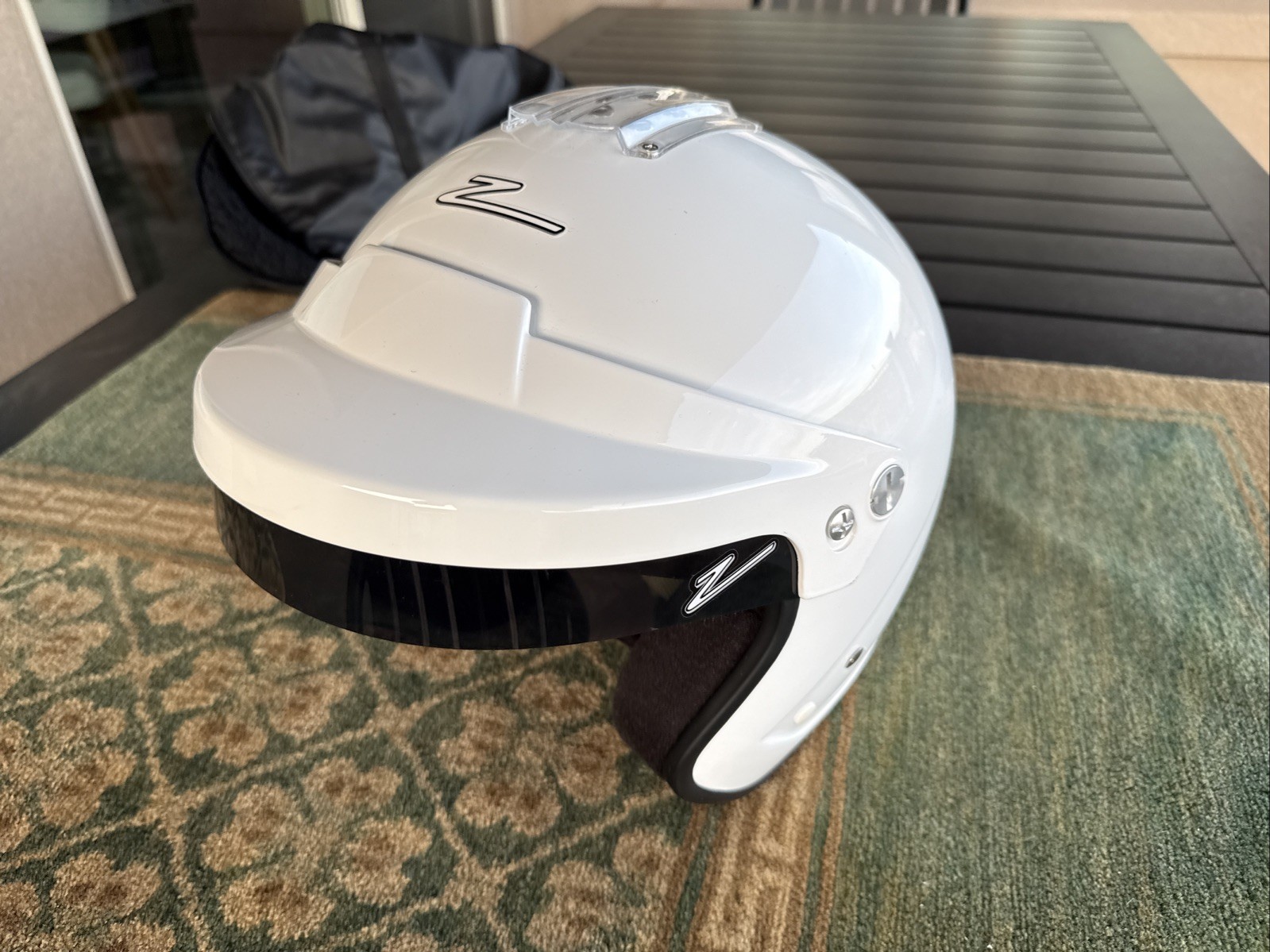 Zamp RZ-16H 3/4 Racing Helmet Snell SA2015 Medium, 58cm White Composite Like New