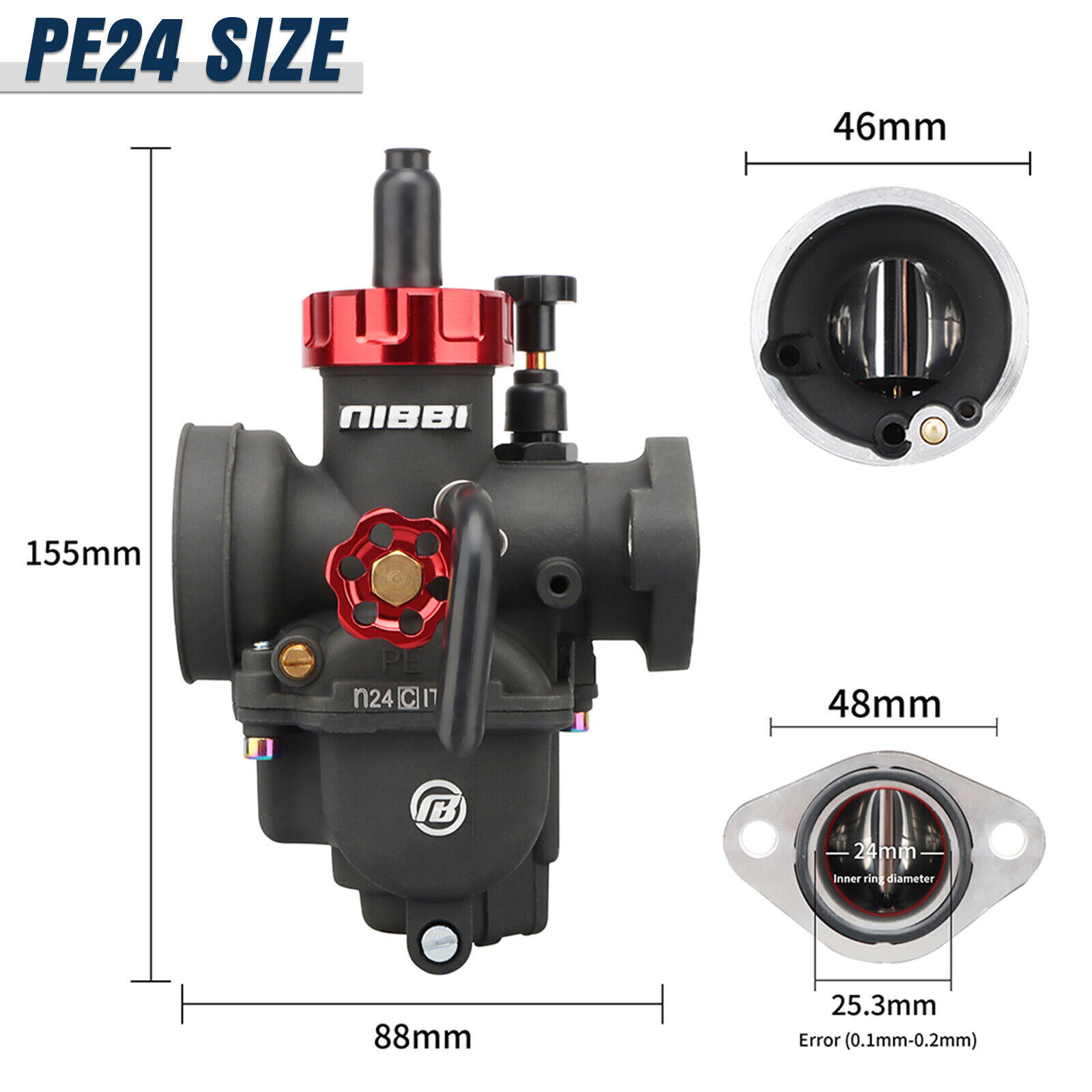NIBBI PE 24mm Carburetor For Honda TRX250EX Sportrax 250 16100-HN6-003 2001-2005