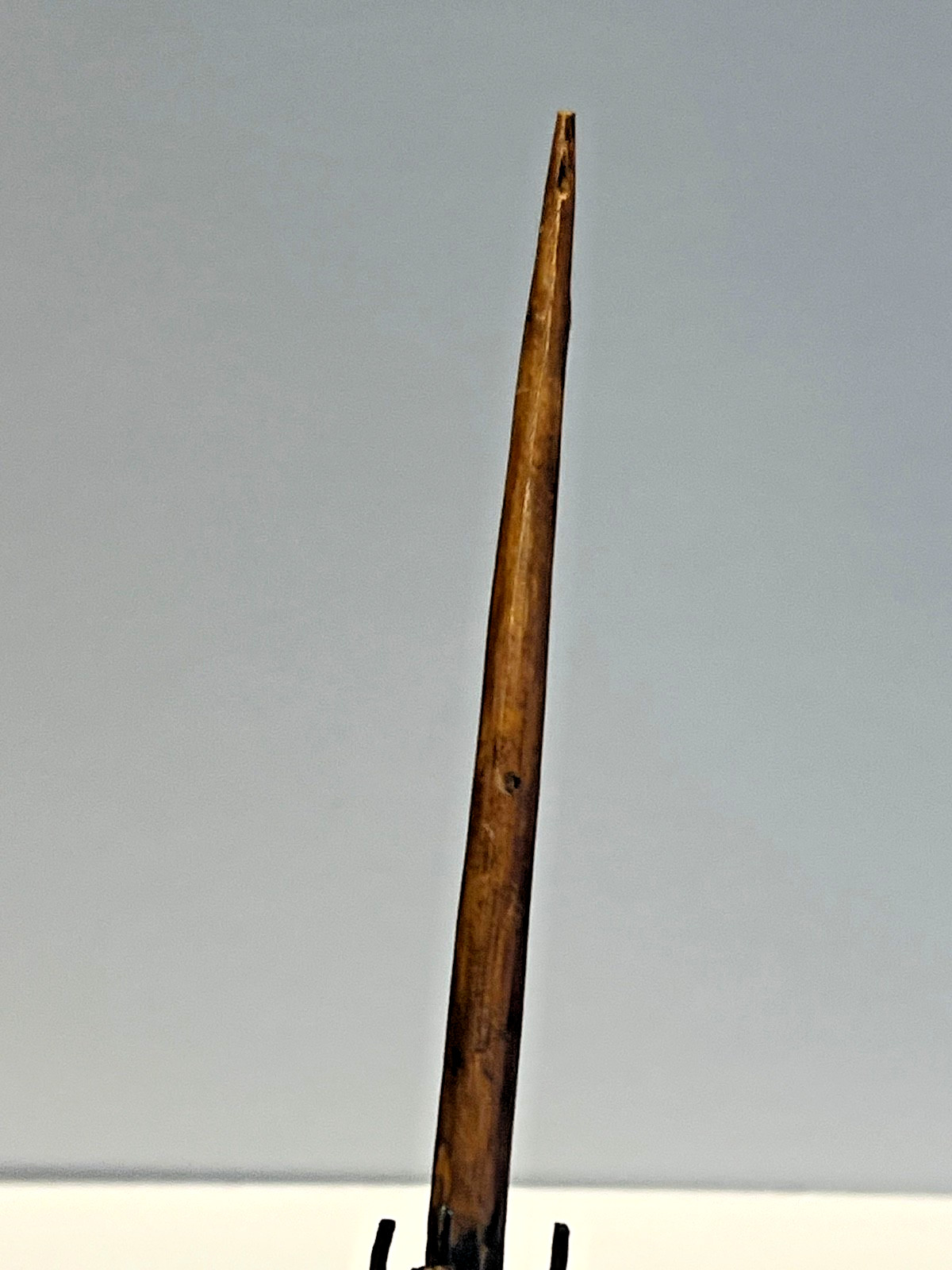 Original Native American Indian Arrow; Wood Tip; Feathers; Sinew; #B2