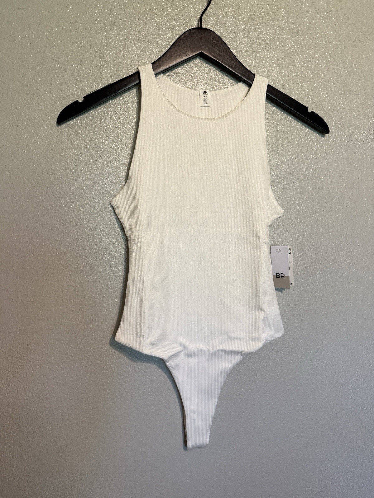BP. Nordstrom Butter Tank Ribbed Bodysuit in Ivory Tofu Womens Size XS NWT