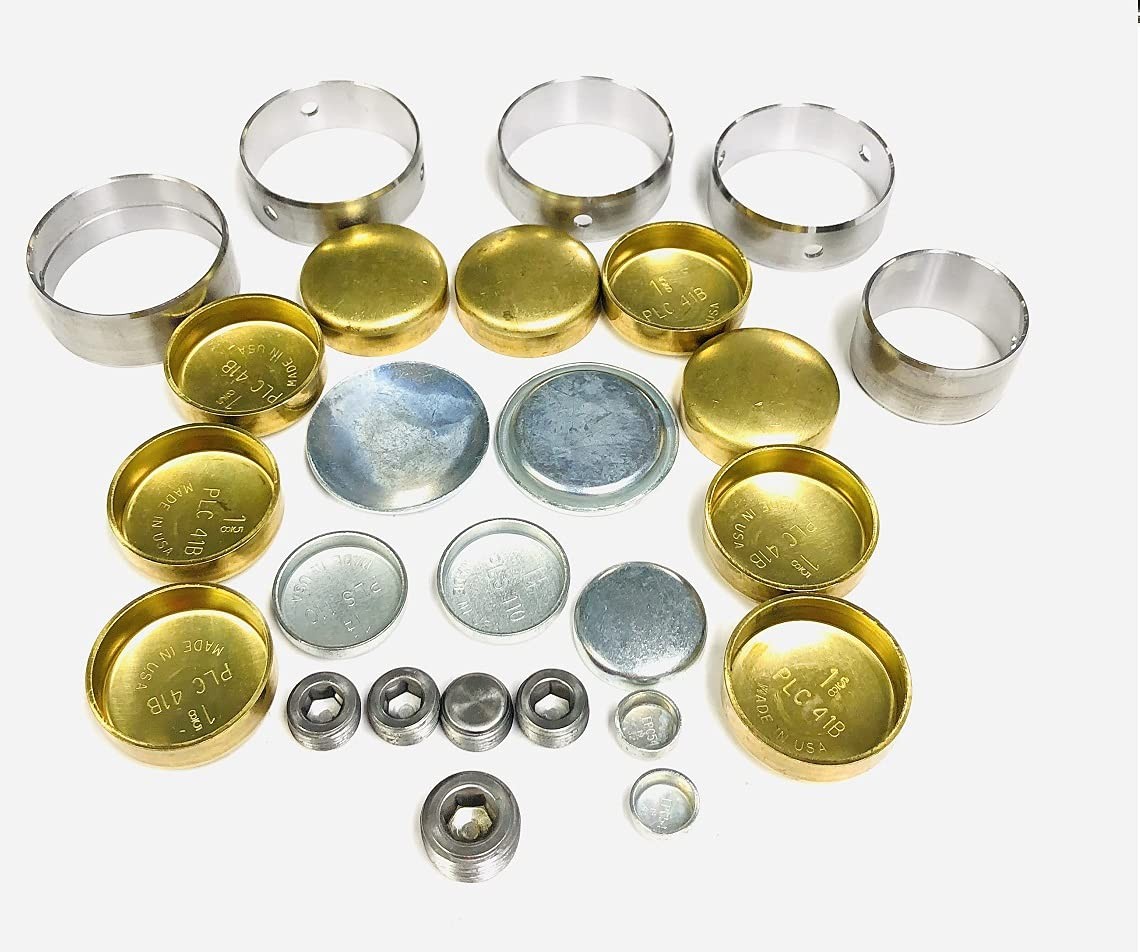 Cam Bearings+BRASS Freeze Plugs Kit for 1979-2003 Chrysler 318 5.2L+360 5.9L