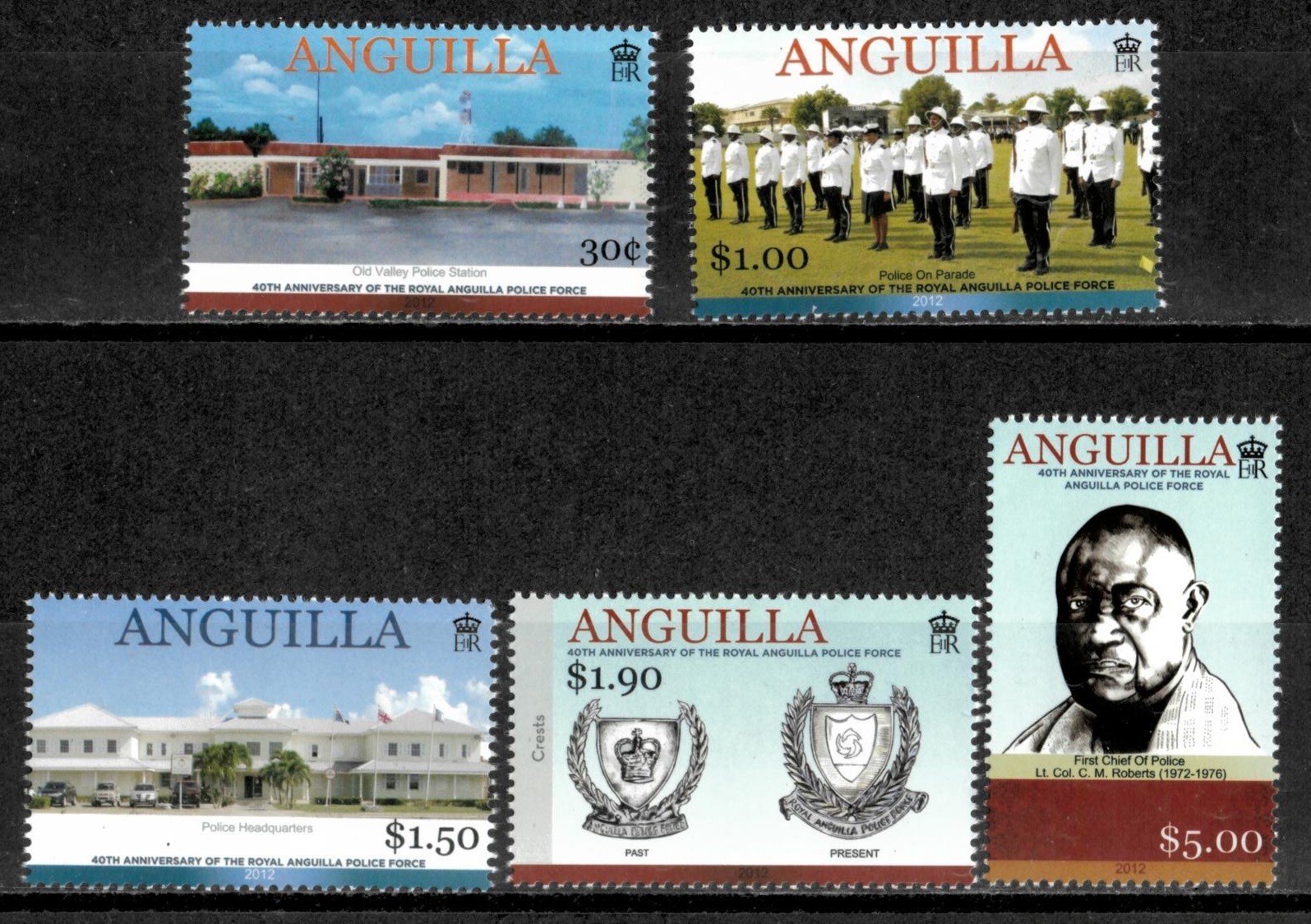 Anguilla 2013 - Police Force - Set of 5 Stamps - Scott #1199-1203 - MNH