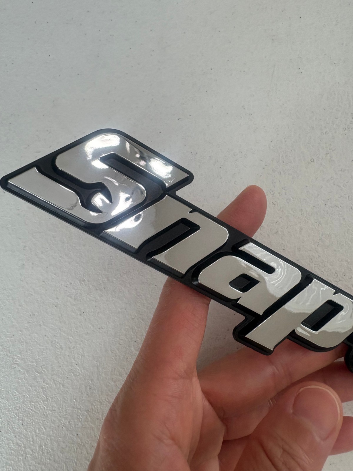 SNAP-ON TOOL BOX LOGO EMBLEM Chrome Silver Badge Decal 8" INCH LONG - OEM design
