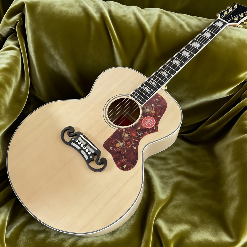 Flamed Back&Side Natural J200 Acoustic Electric Guitar with 101 EQ Abalone Inlay