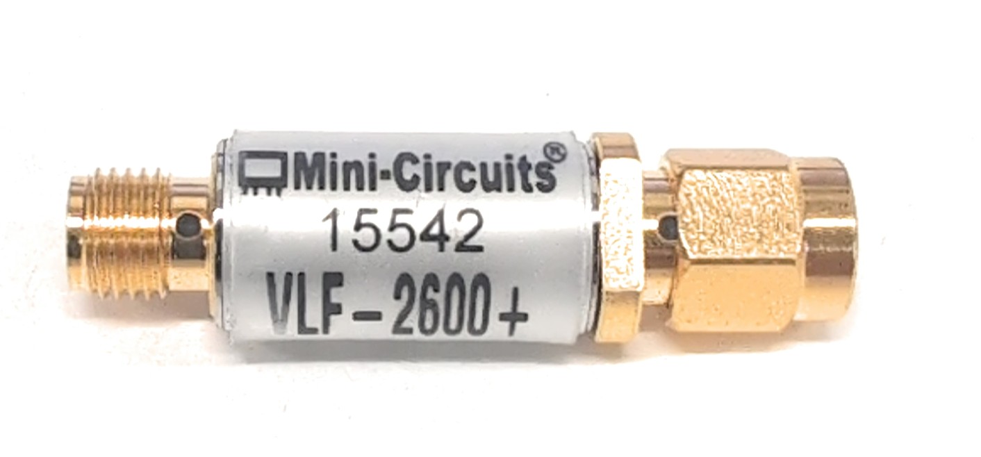Mini-Circuits VLF-2600+ 15542 Coaxial Low Pass Filter DC-2600 MHz 50 Ohm SMA M/F