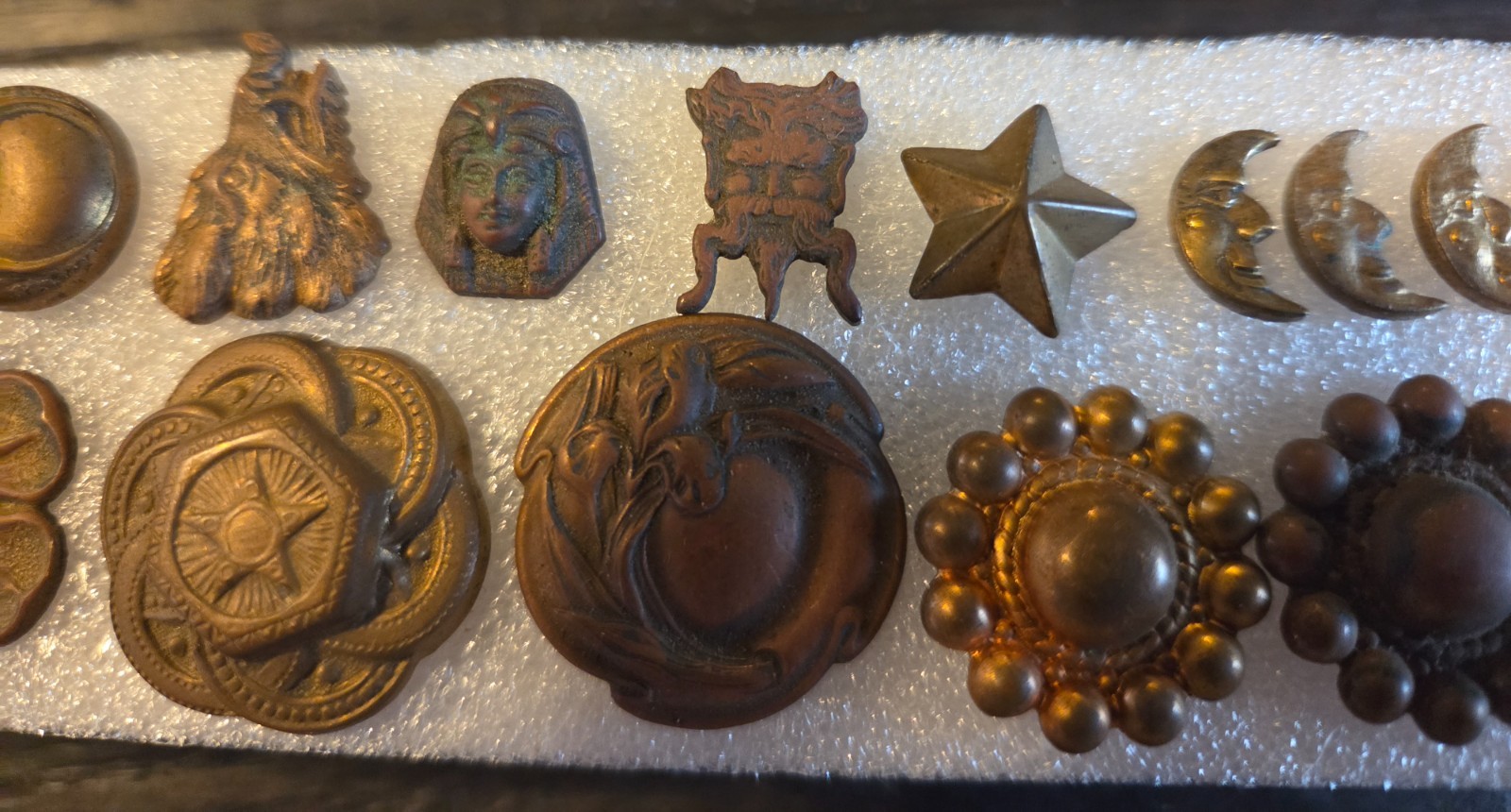 Decorative Vintage Brass/Metal Furniture Tacks Mixed Lot