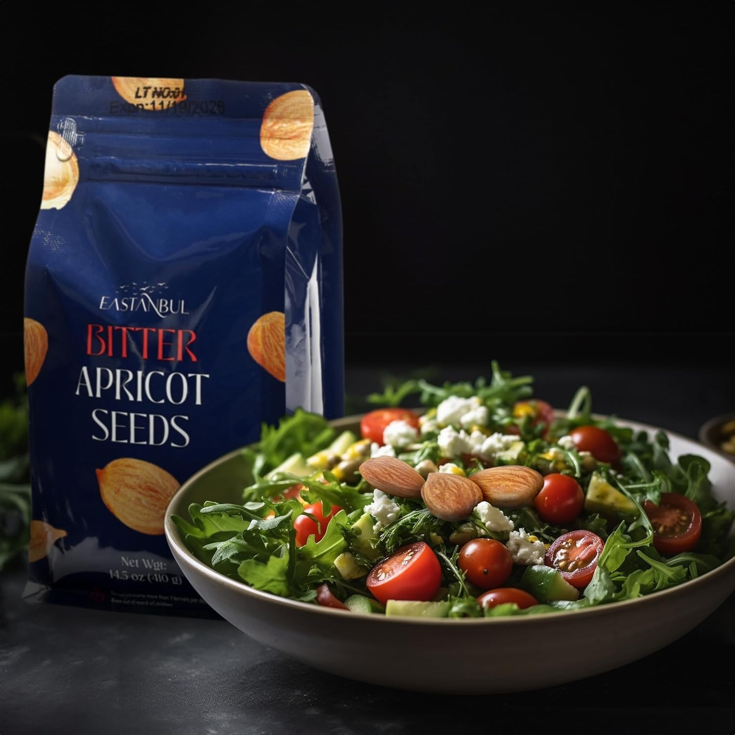 Organic Bitter Raw Apricot Kernel Premium Seeds 16oz Gluten Free Vegan USDA 1 lb