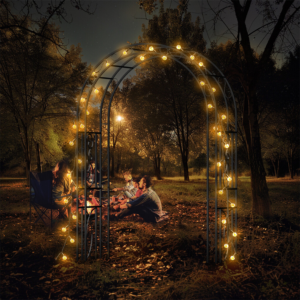 XXL Tall Metal Garden Arch Trellis Double Column Curved Climbing Plant Archway