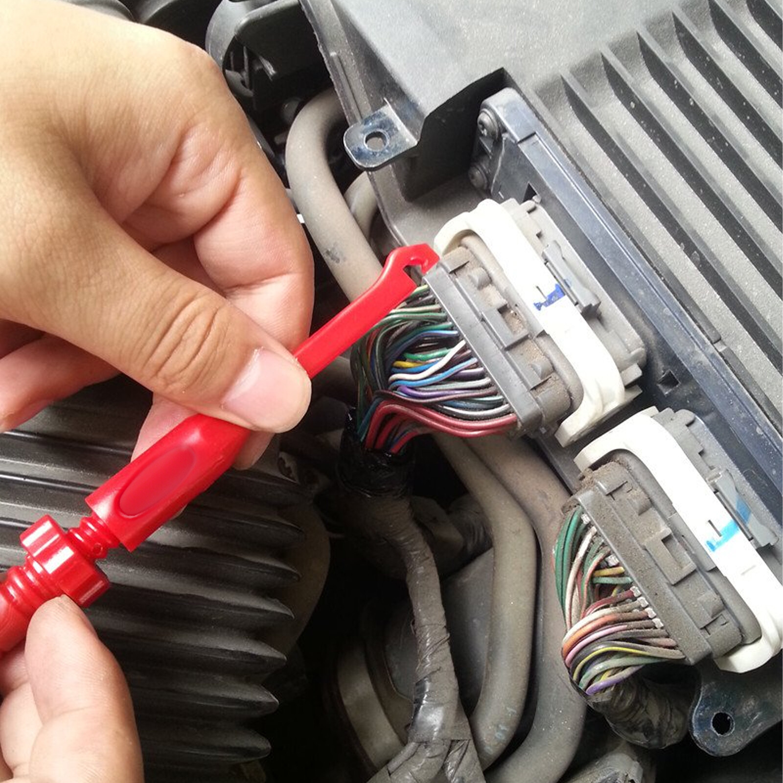 4Pcs Test Lead Kit Power Probe Wire 4mm Piercing Clip Tool Automotive Multimeter