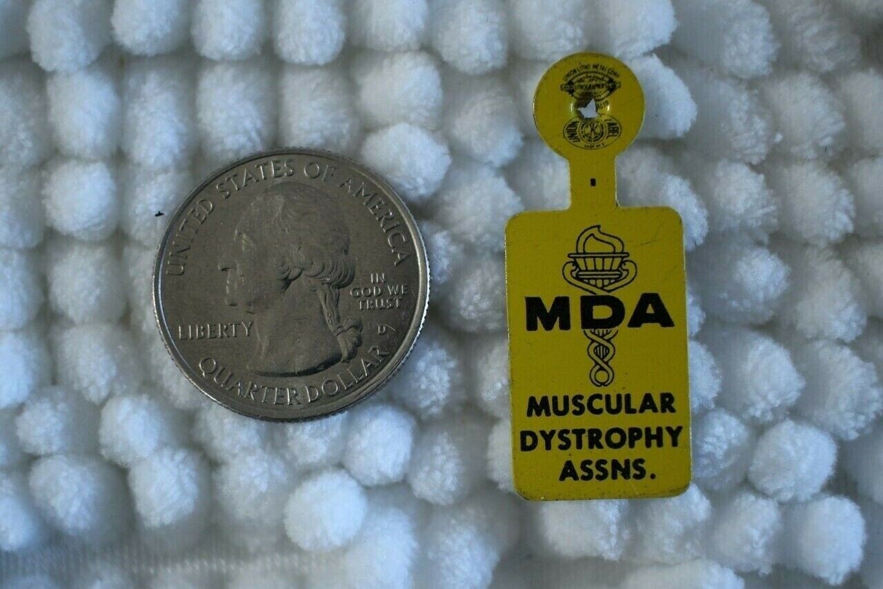 MDA Muscular Dystrophy Assn. Vintage Tab Foldover Pinback Button #23273