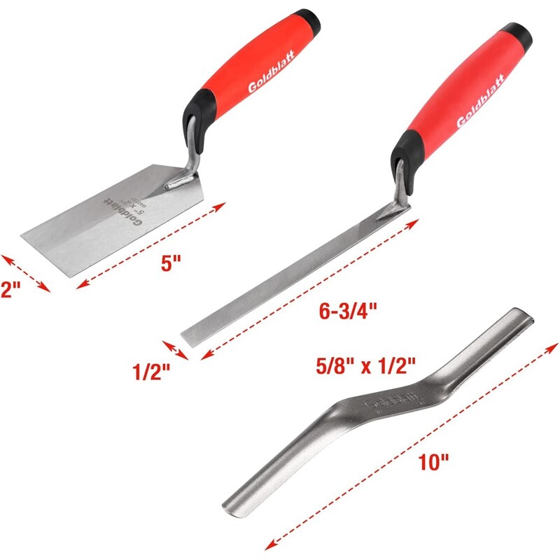 Goldblatt 6PCS Masonry Hand Tool Set Brick Trowel Pointing Trowel Margin Trowel