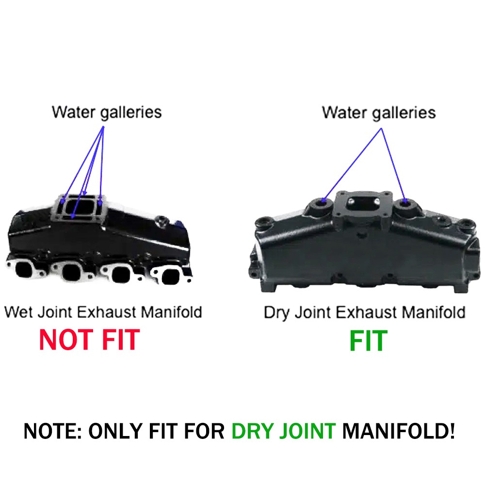 Pair Fit Mercruiser Fit GM 4.3 V6 boat marine Exhaust Manifold DRY JOINT 2002+