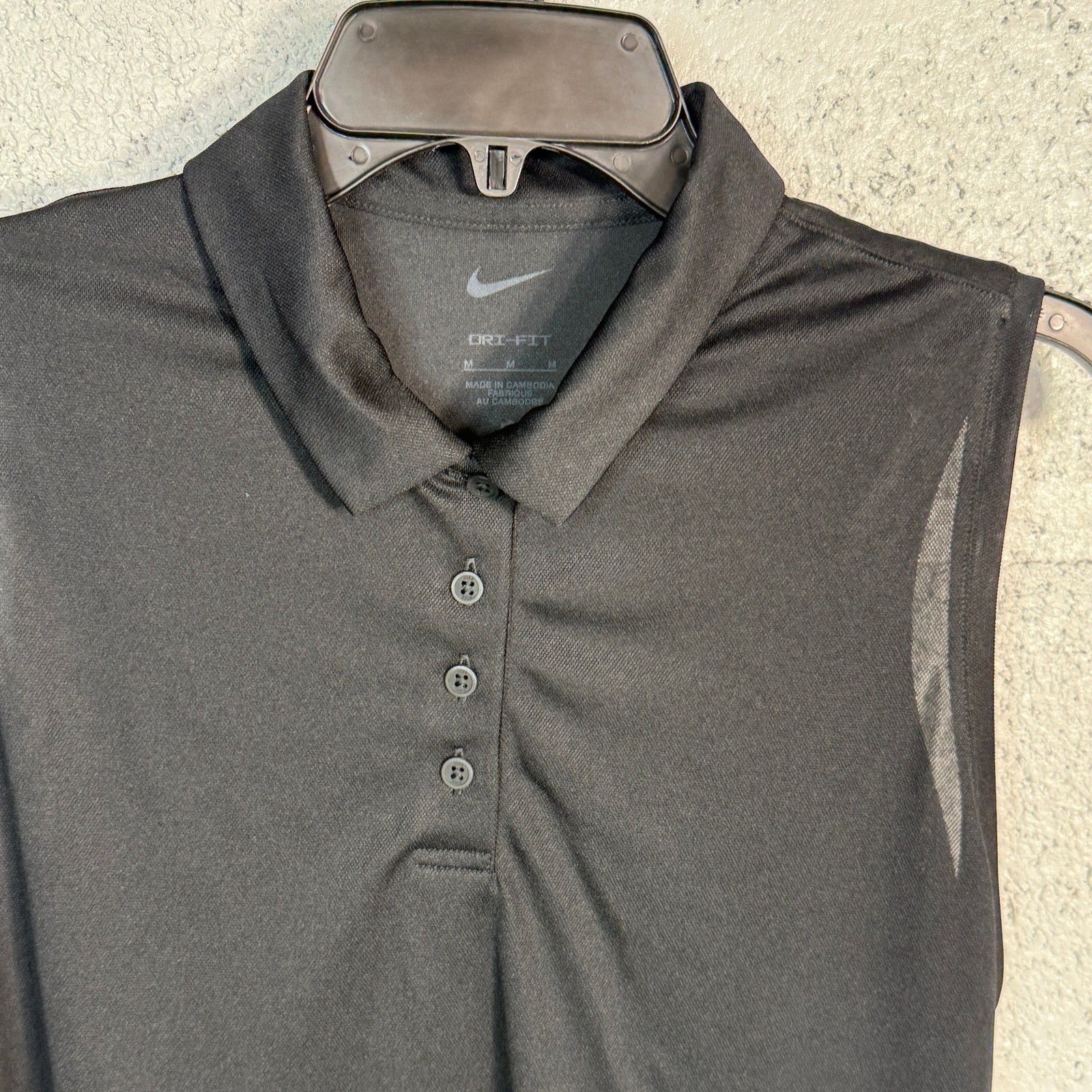 Nike Dri-FIT Victory Sleeveless Golf Polo, black/white Medium