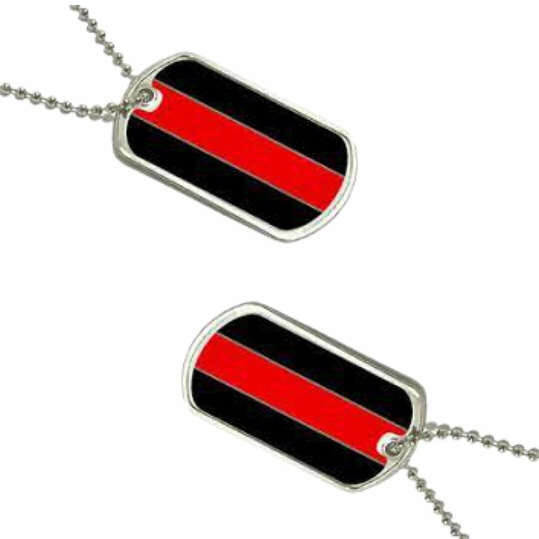 Fire Department Reflective Thin Red Line Dog Tag